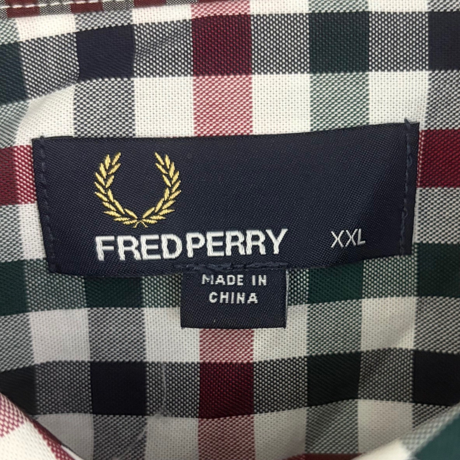 Fred Perry Gingham Shirt Mens XXL Rosso Multi New Short Sleeve Button Down $149
