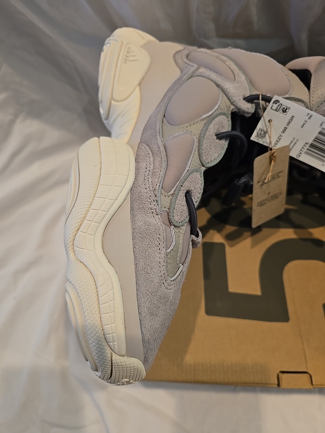Adidas Yeezy 500 High Mist Stone GV7775 Extra Laces Sz 14.5 New Box Rare
