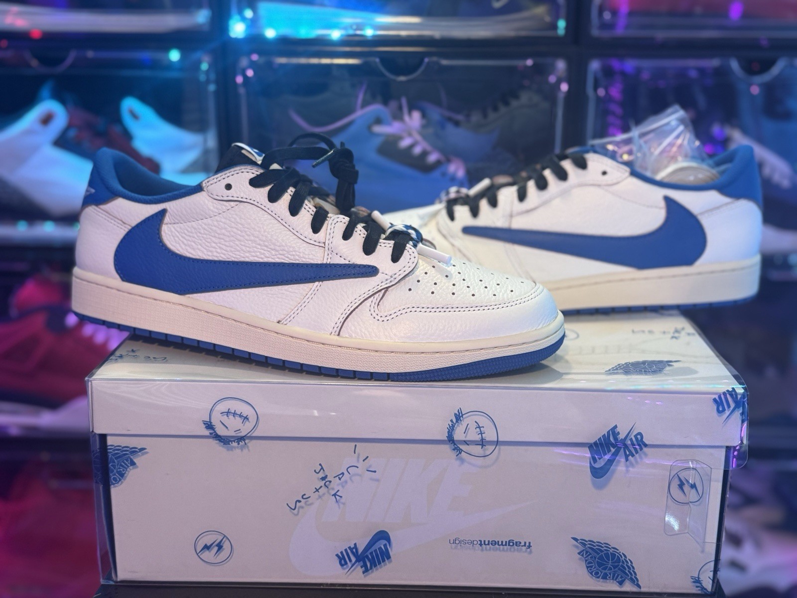 Size 12.5- Fragment Design x Travis Scott x Air Jordan 1 Retro OG SP Low Sail