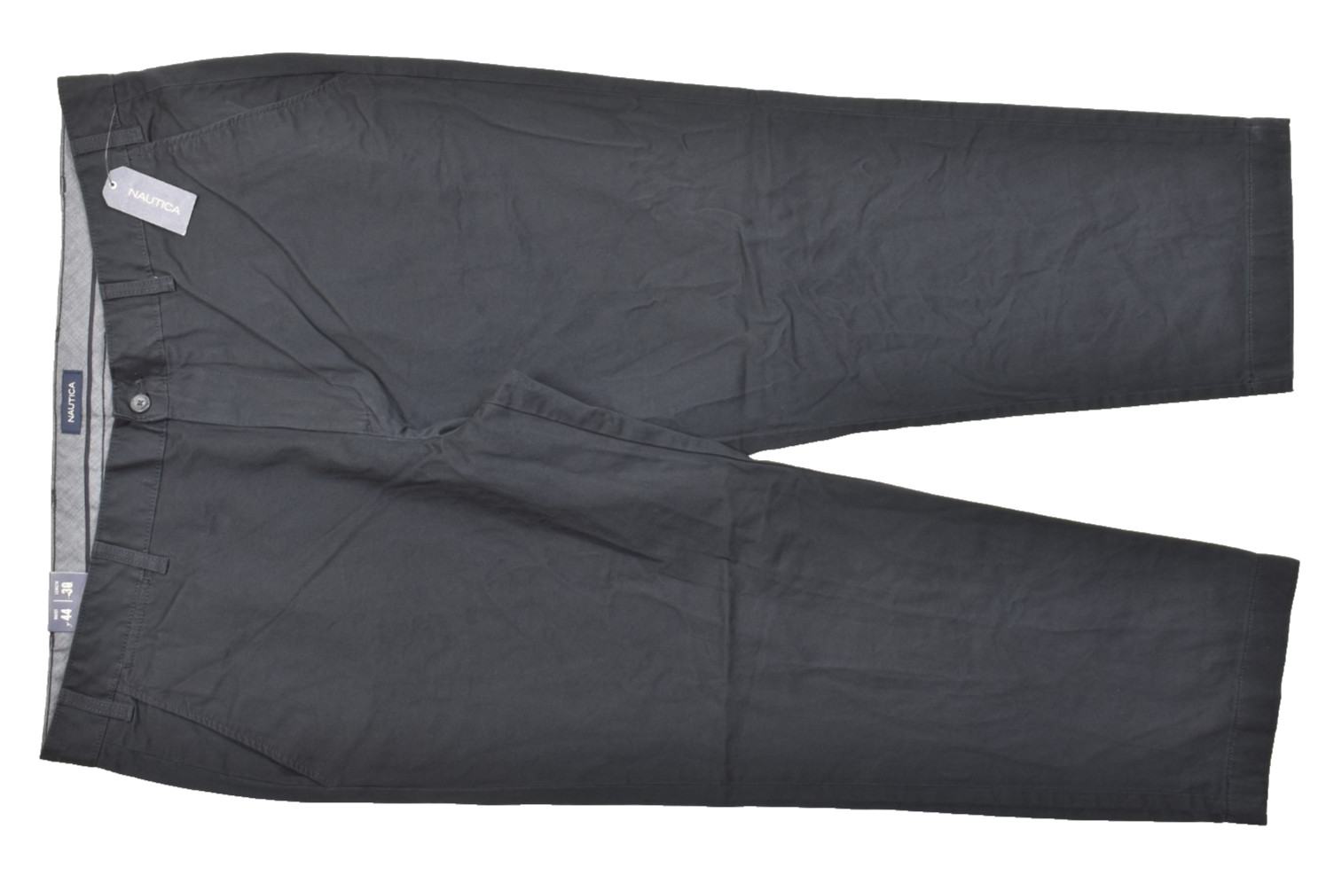 Nautica Men’s True Navy Anchor Chino Pants Straight Size 44W 30L Cotton NEW