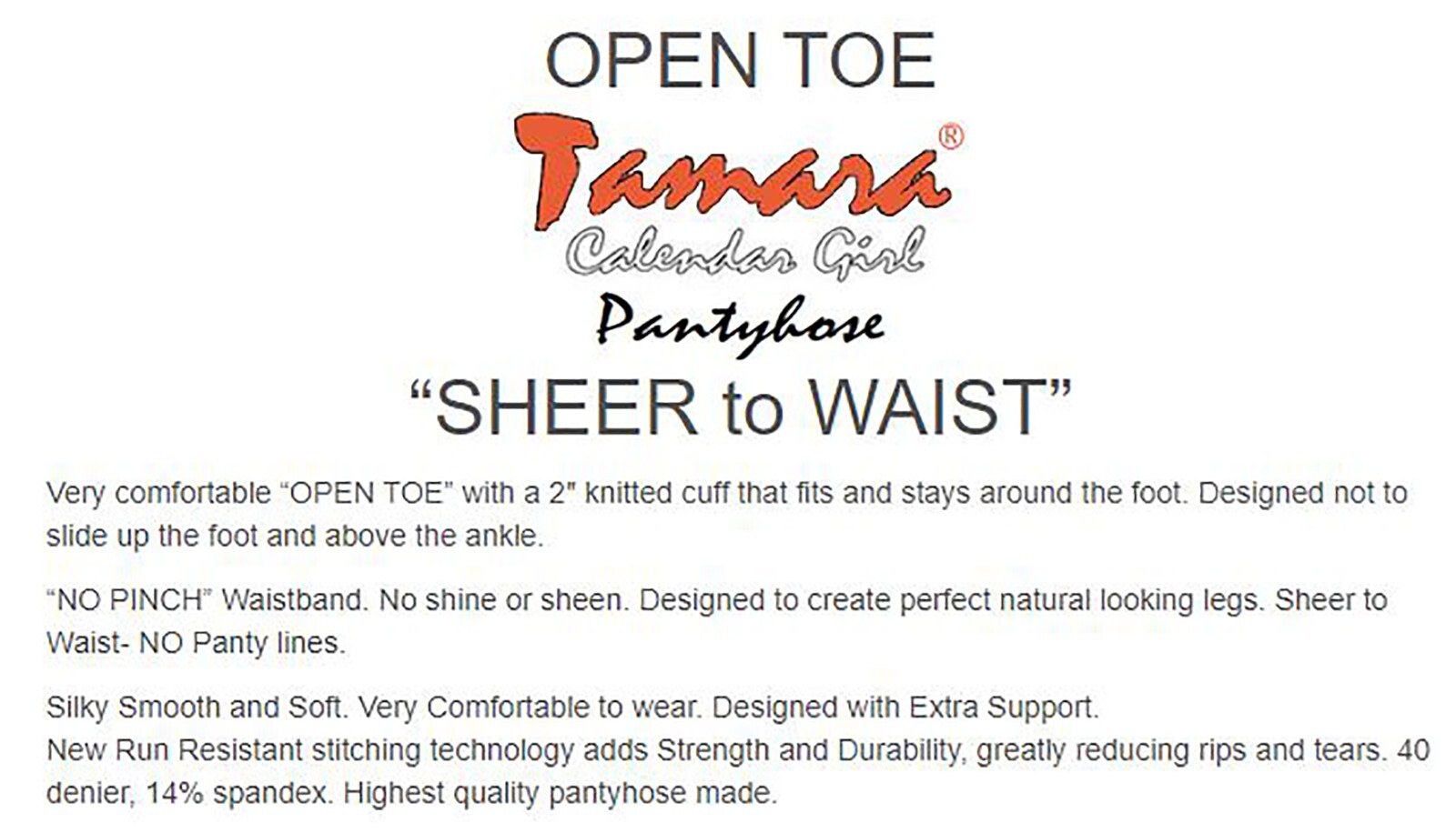 *POPULAR* TAMARA PANTYHOSE Hooters Uniform PICK Style Color Size XTALL (Q)