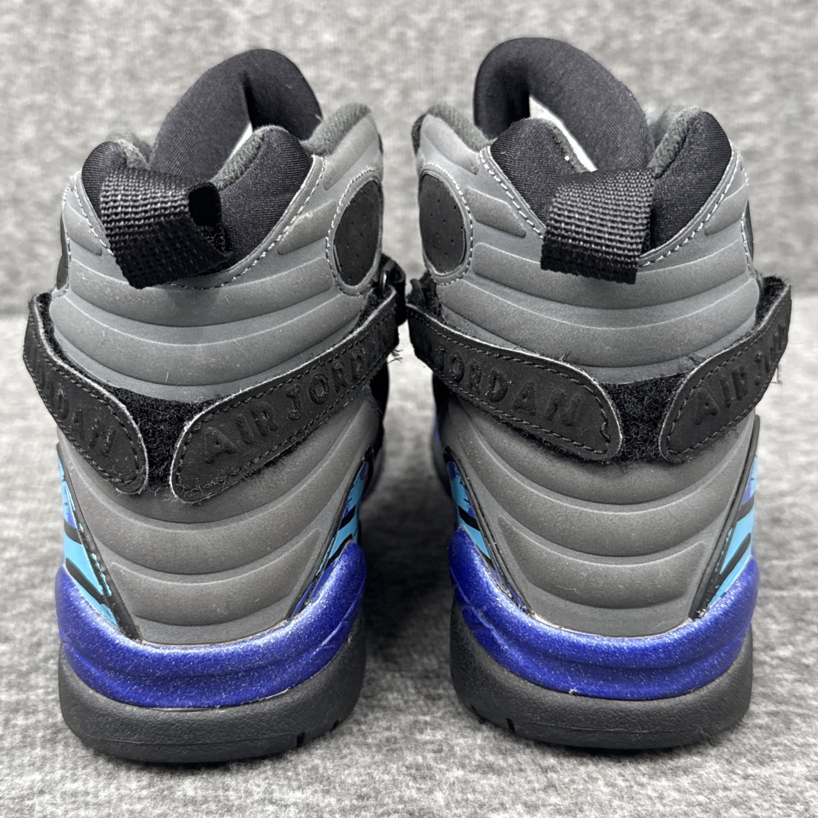 Air Jordan 8 Retro Aqua 2015 Youth Size 7Y Black Purple Teal Clean Used