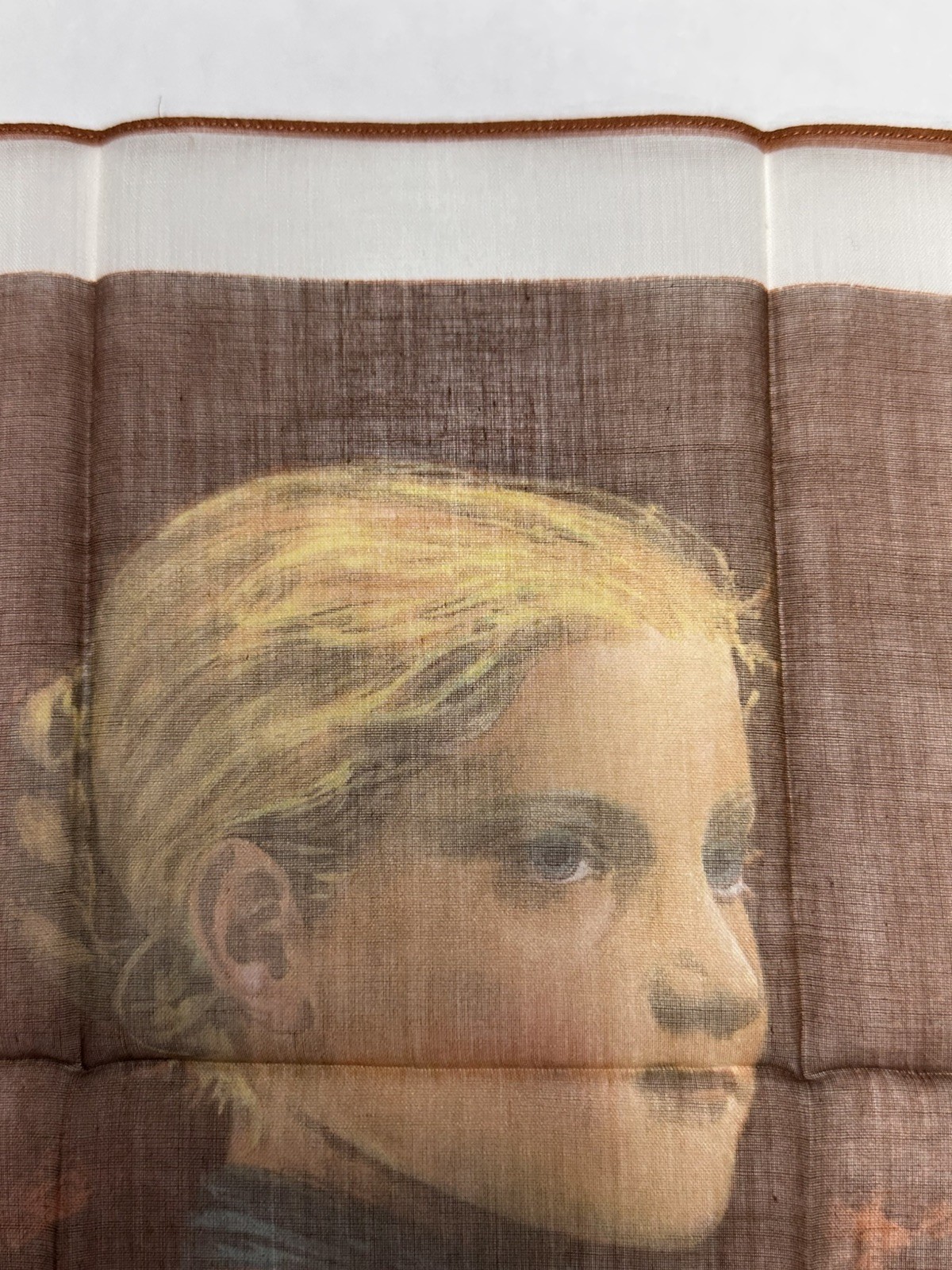 VINTAGE 100% COTTON HANDKERCHIEF MADE IN SWITZERLAND NWT ALBERT ANKER PORTRAIT