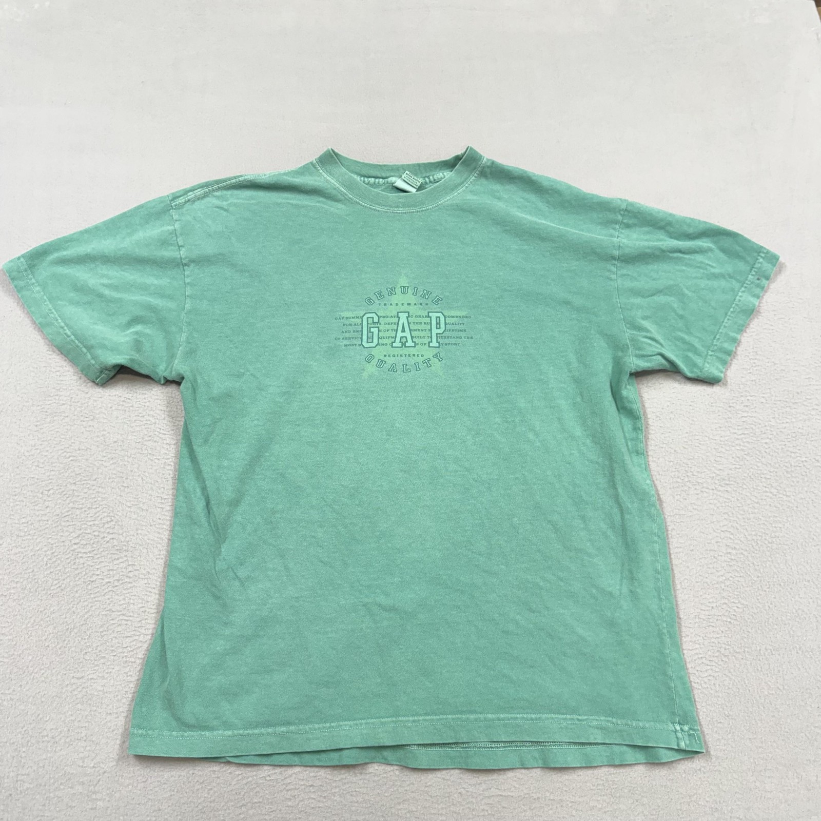 Vintage Gap Shirt Mens Medium Green Genuine Quality Pigment Dyed Made USA 90s