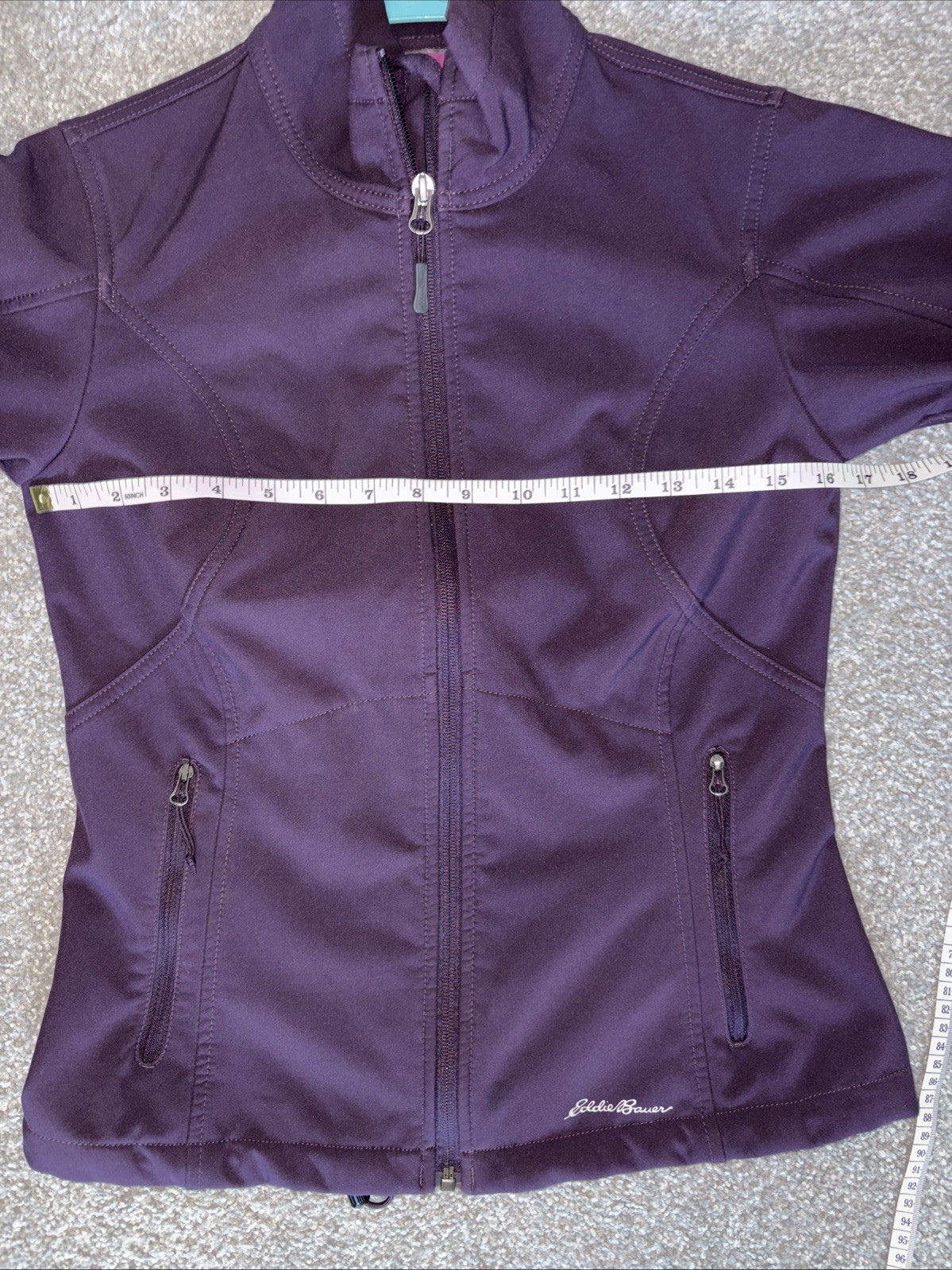 Eddie Bauer Women Softshell Zip Fleece Lined Jacket Sz XS Purple Water Resistant