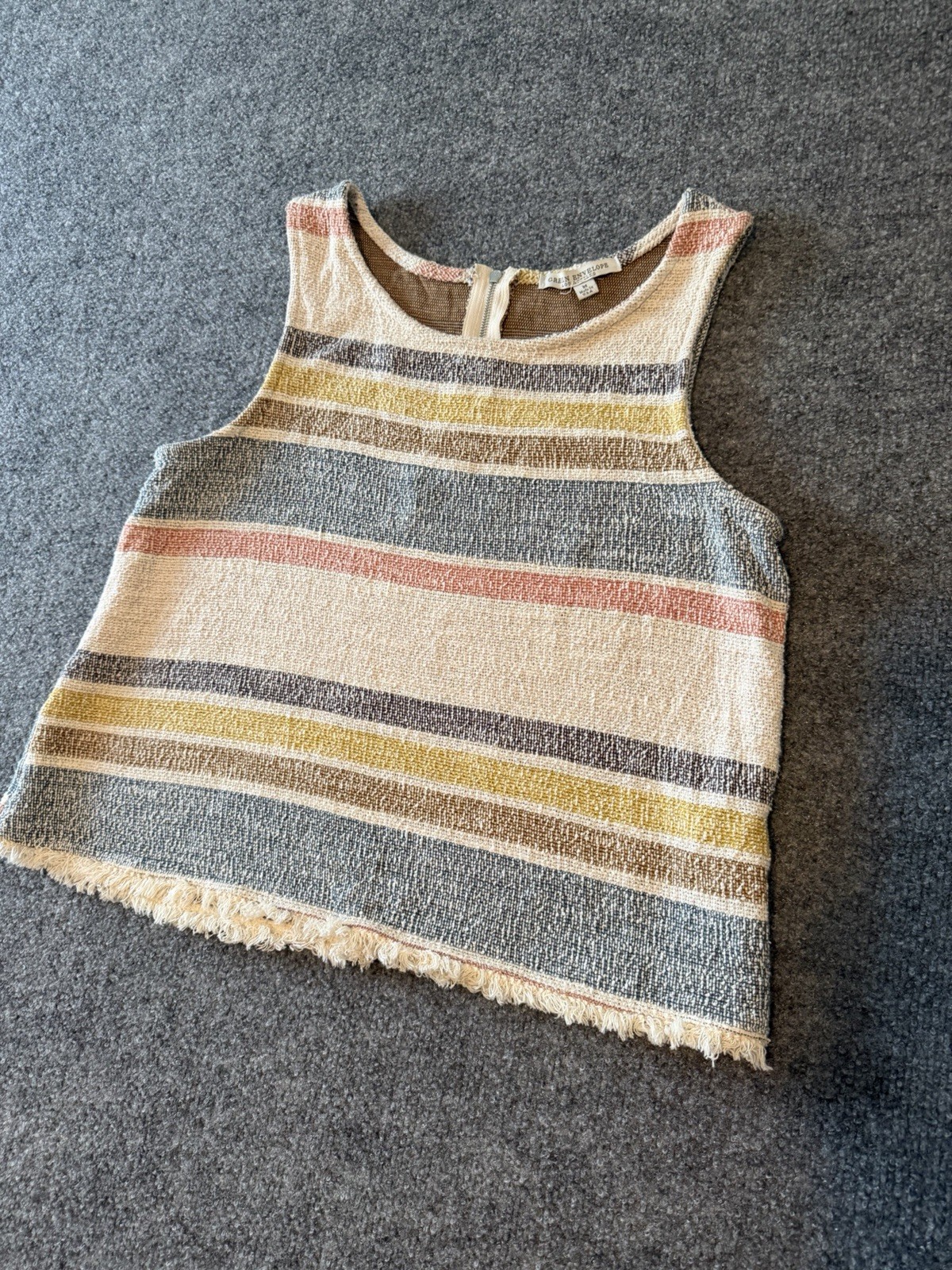 Green Envelope Tank Top 100% Cotton Textured Knit M