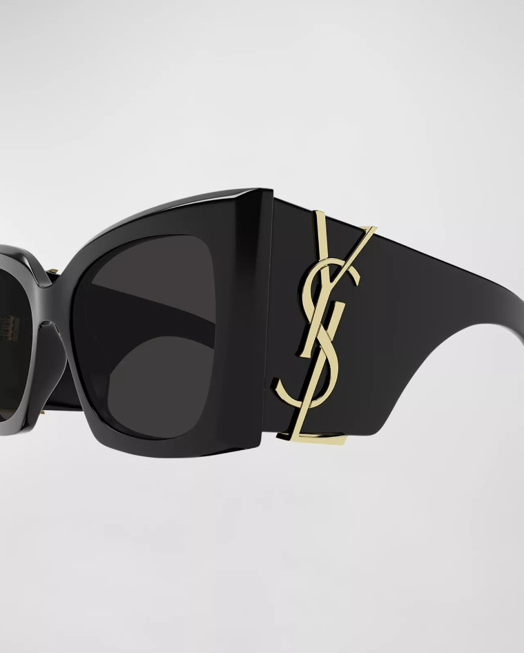 Saint Laurent SL M119 BLAZE-001 Black Gold YSL LOGO Cat Eye AUTHENTIC Sunglasses