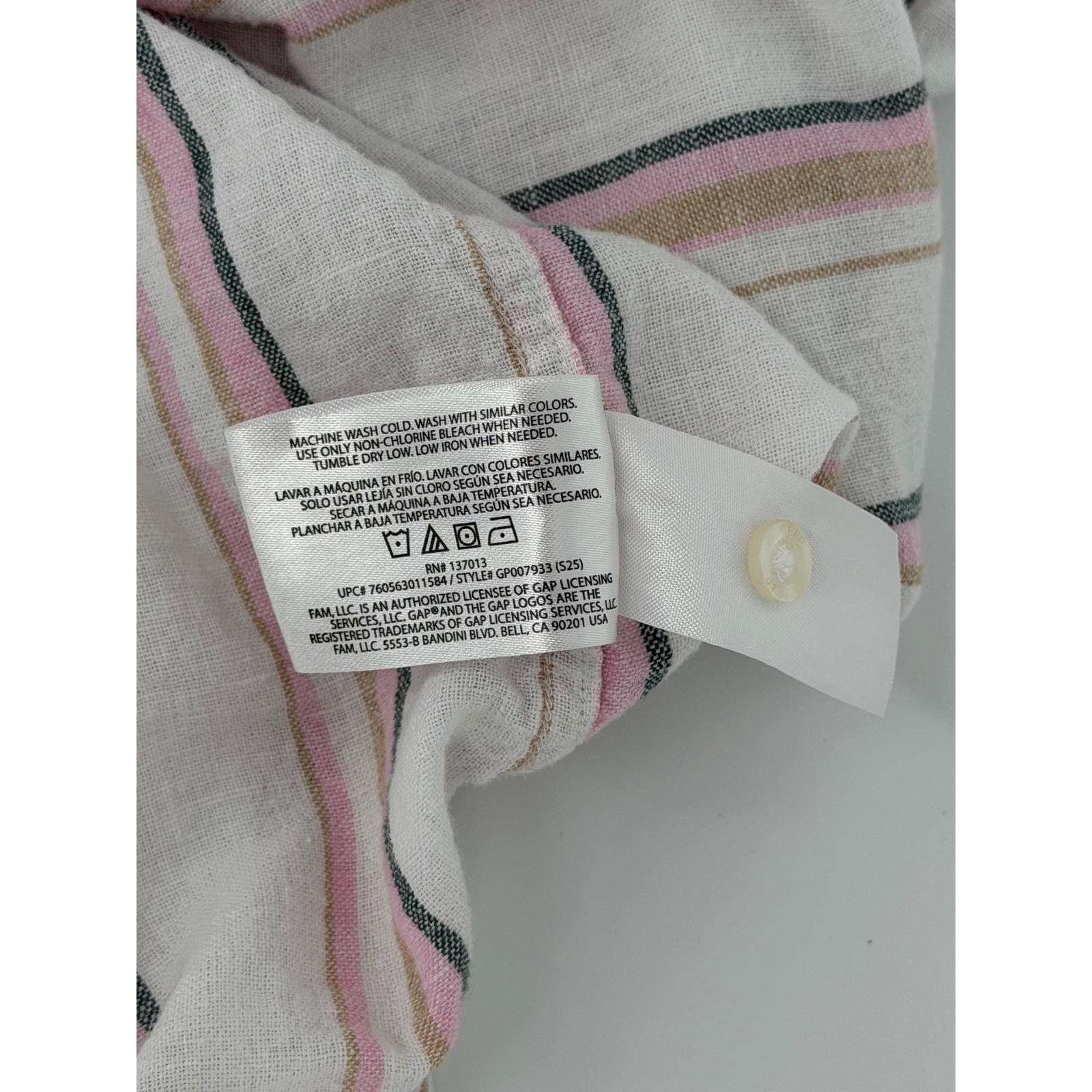 Gap Womens XXL Oversized Linen Blend Striped Button Down Shirt GP007933