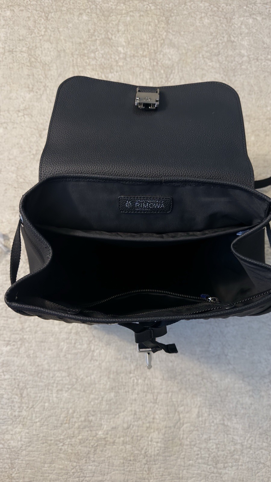 RIMOWA Black Men’s Backpack Drawstring Flap Buckle Zip Pockets Adjustable