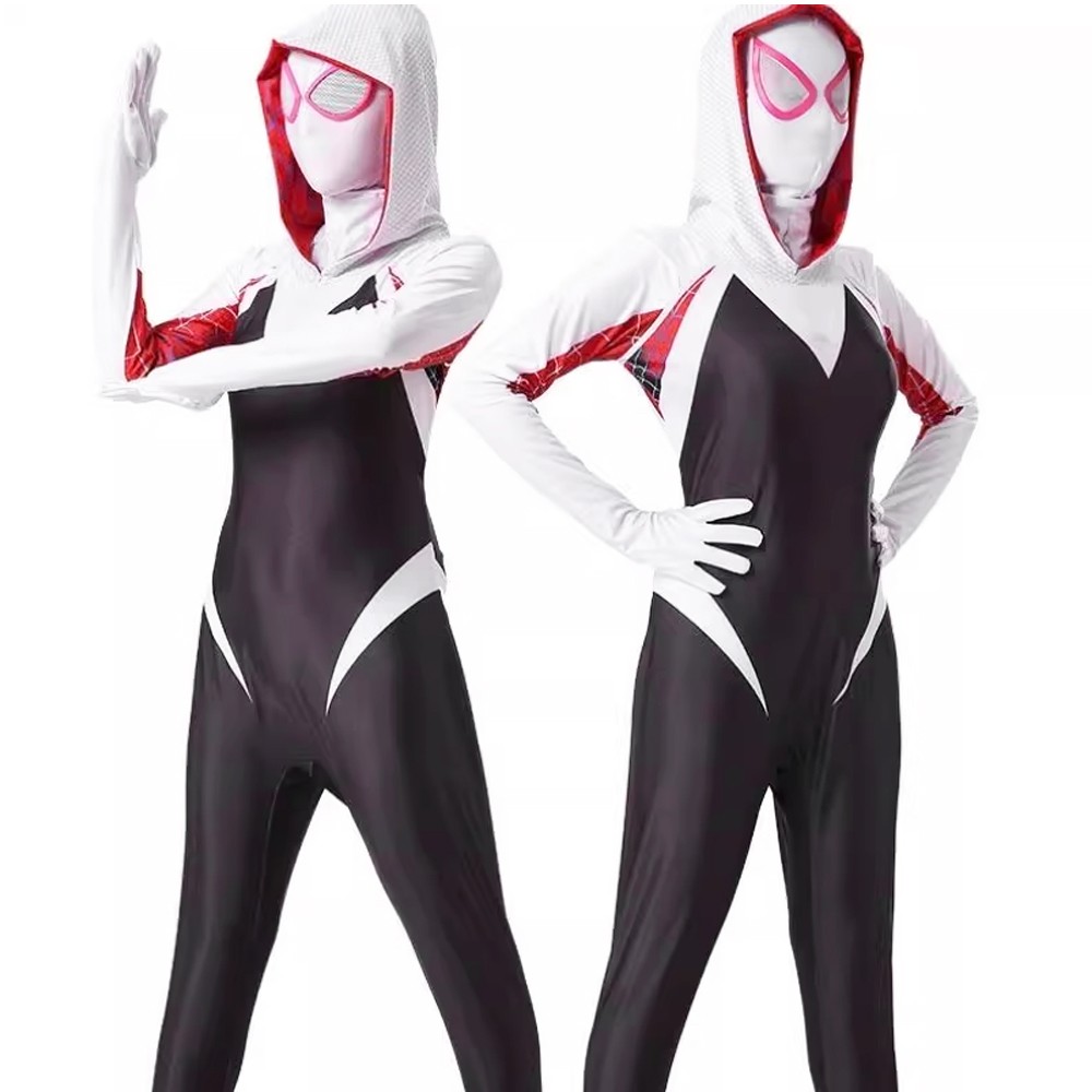 Into the Spider-Verse Gwen Stacy Jumpsuit Costume Girl Women Spiderman Jumpsuit