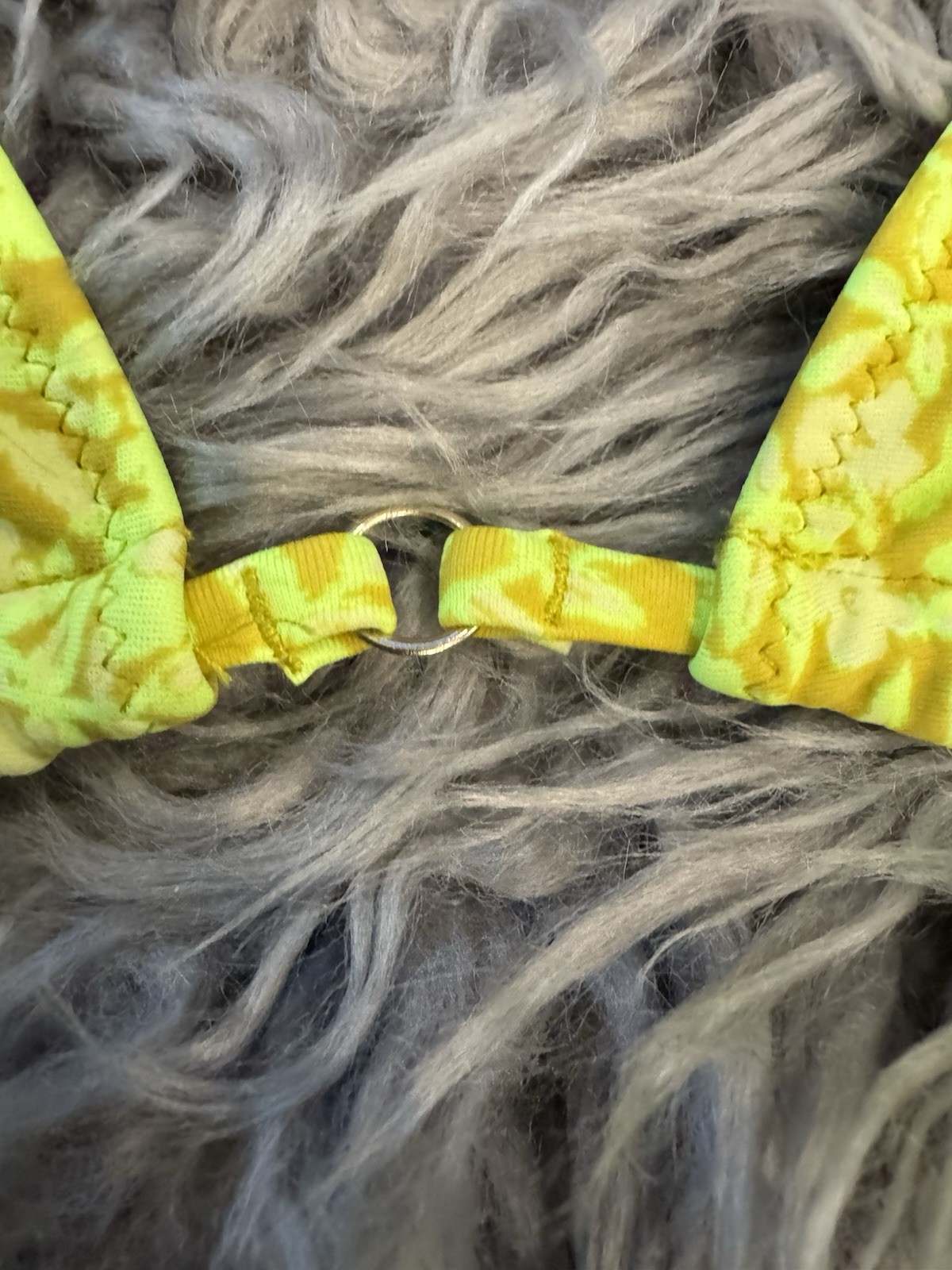 Aerie Yellow Floral Triangle Bikini Set Cheeky Adjustable Strap Lined Size M
