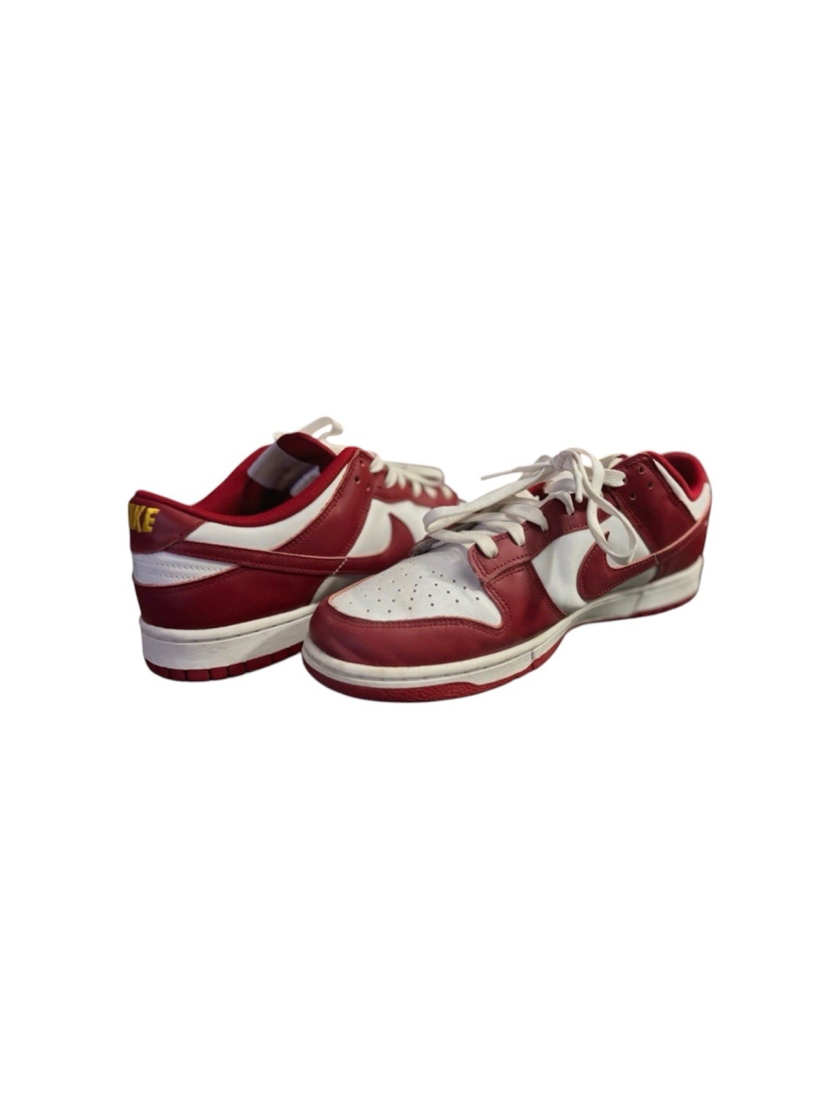 Nike Men’s Red/White Low-Top Lace-Up Athletic Sneakers Rubber Outsole
