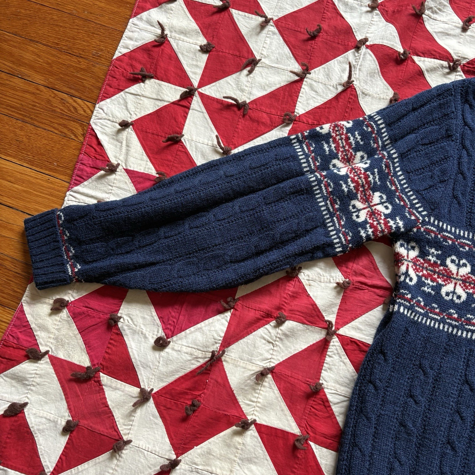 Vintage Jantzen Collared Sweater Blue Mens Wool Blend 1970s