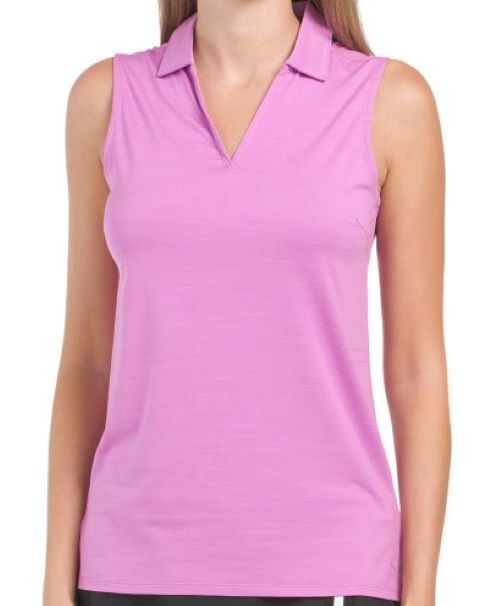NWT Ladies PUMA Mauve Orchid Cloudspun Sleeveless Golf Shirt – L XL & XXL