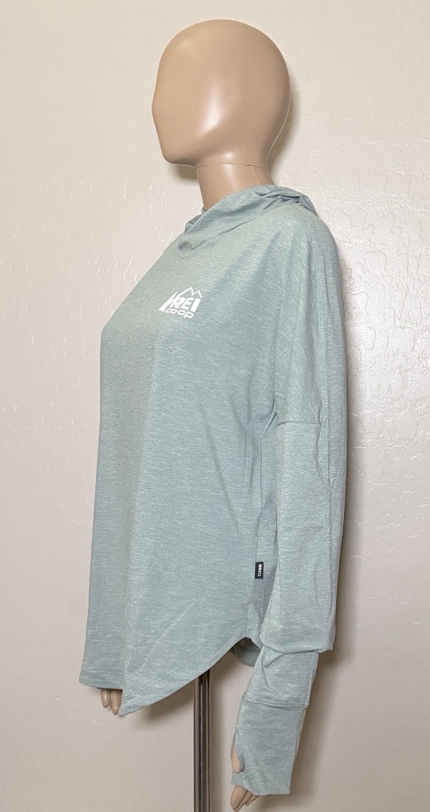 REI Co-op Womens Medium Sahara Shade Hoodie Sea Olive Green Hike Active Top