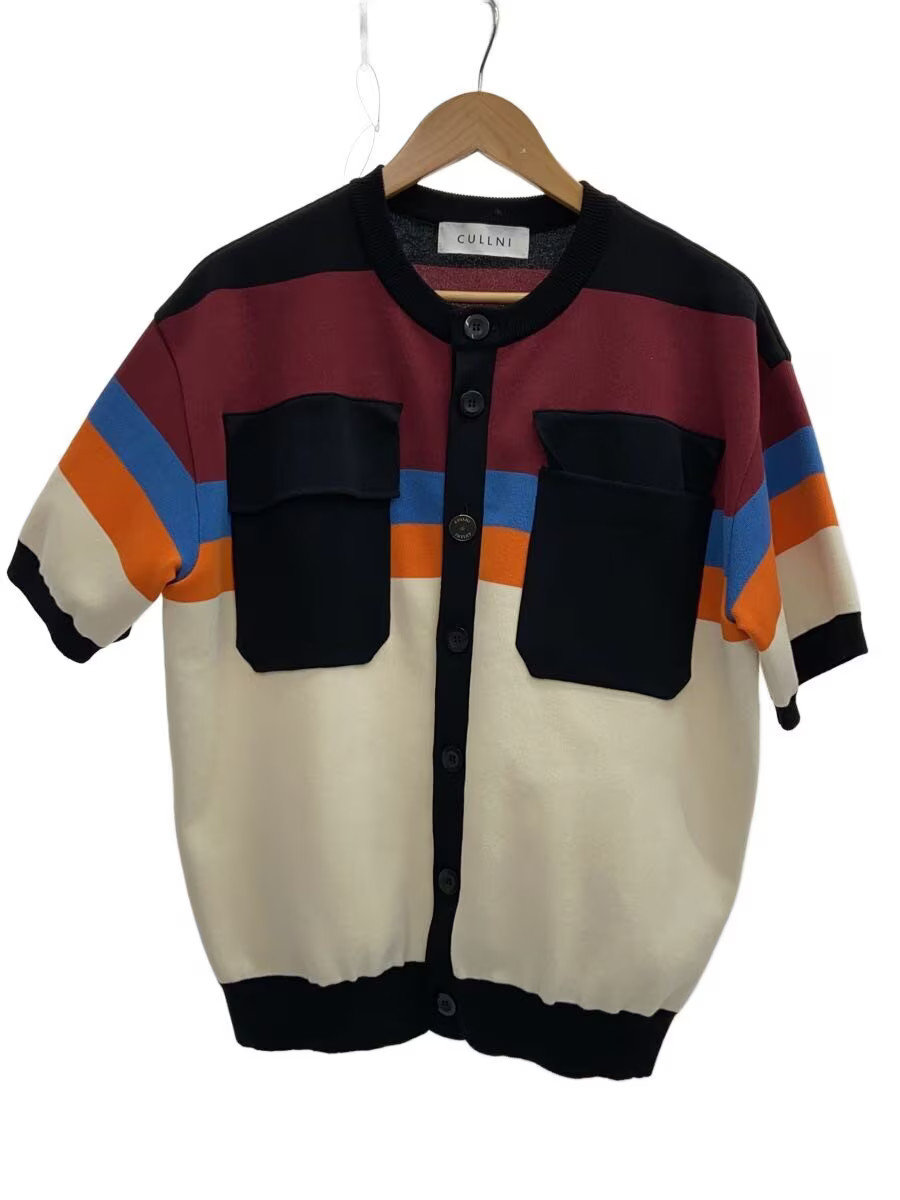 CULLNI Knit Sweater (Lightweight) Size O Cotton White Stripe 25-SS-041