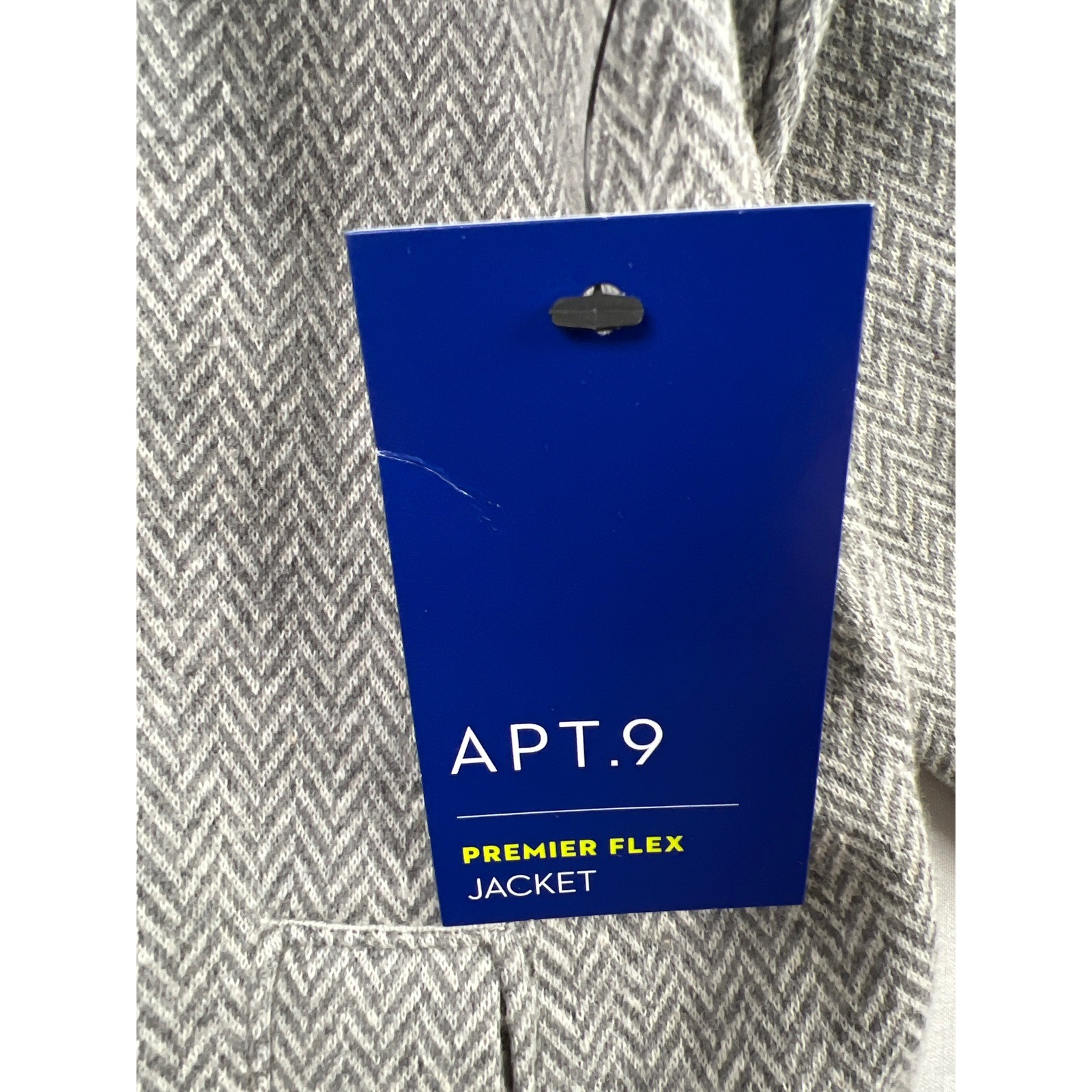 Apt 9 Premier Flex Jacket Mens XL Grey NEW Herringbone Full Zip Mock Neck Mockup