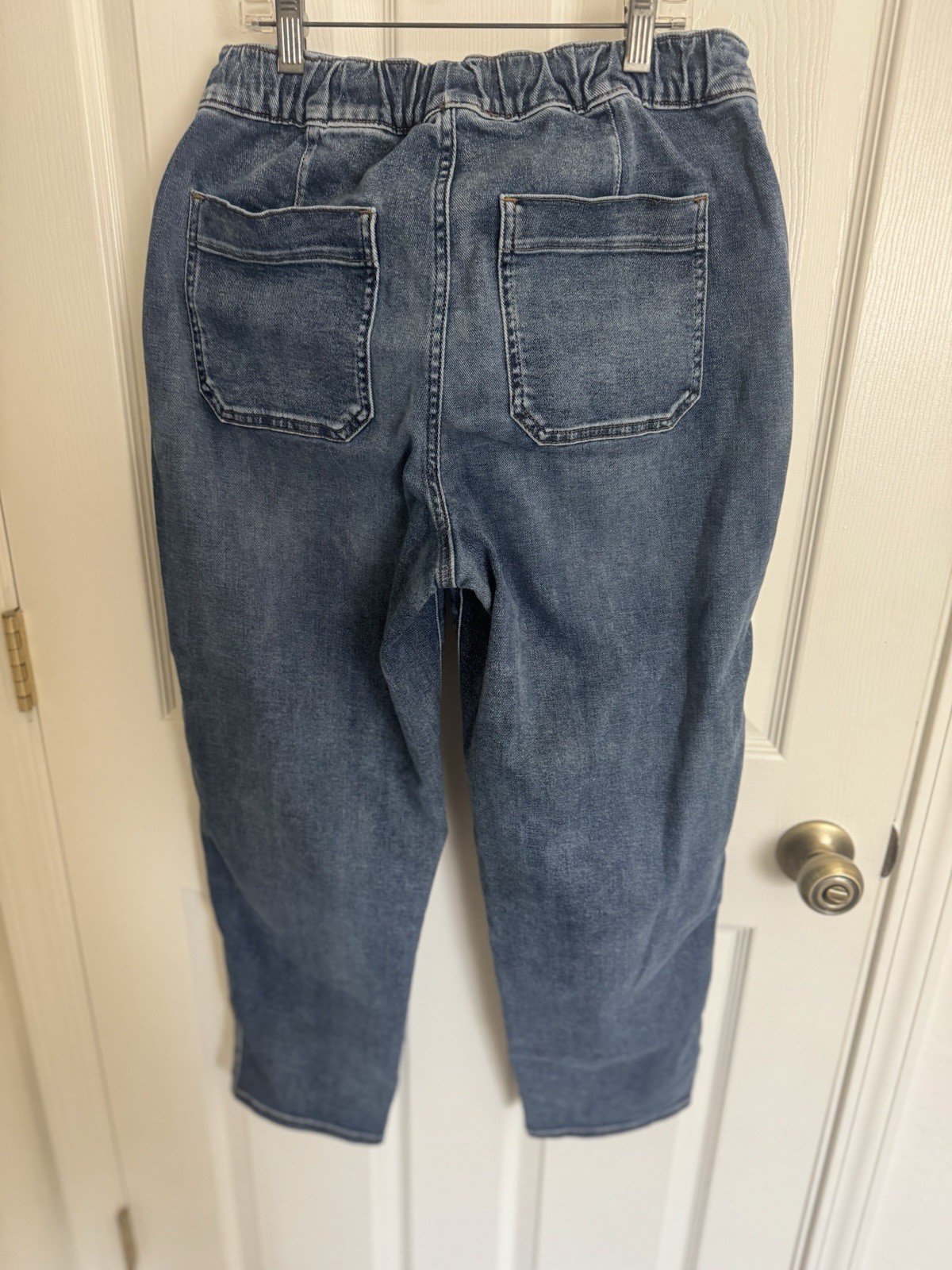 Madewell Pull On Straight Jeans Womens Small High Rise Stretch Dark Wash Denim