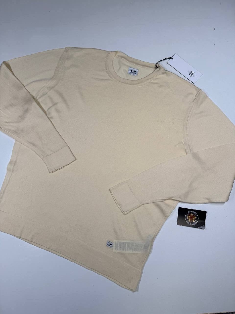 CP company 167A cotton crew knit in Pistachio -Size 50 / Large / P2P 23”