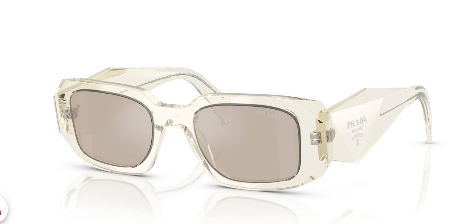 Prada Sunglasses SPR 17W-F 19X-30N Crystal Champagne Silver Mirror with Case