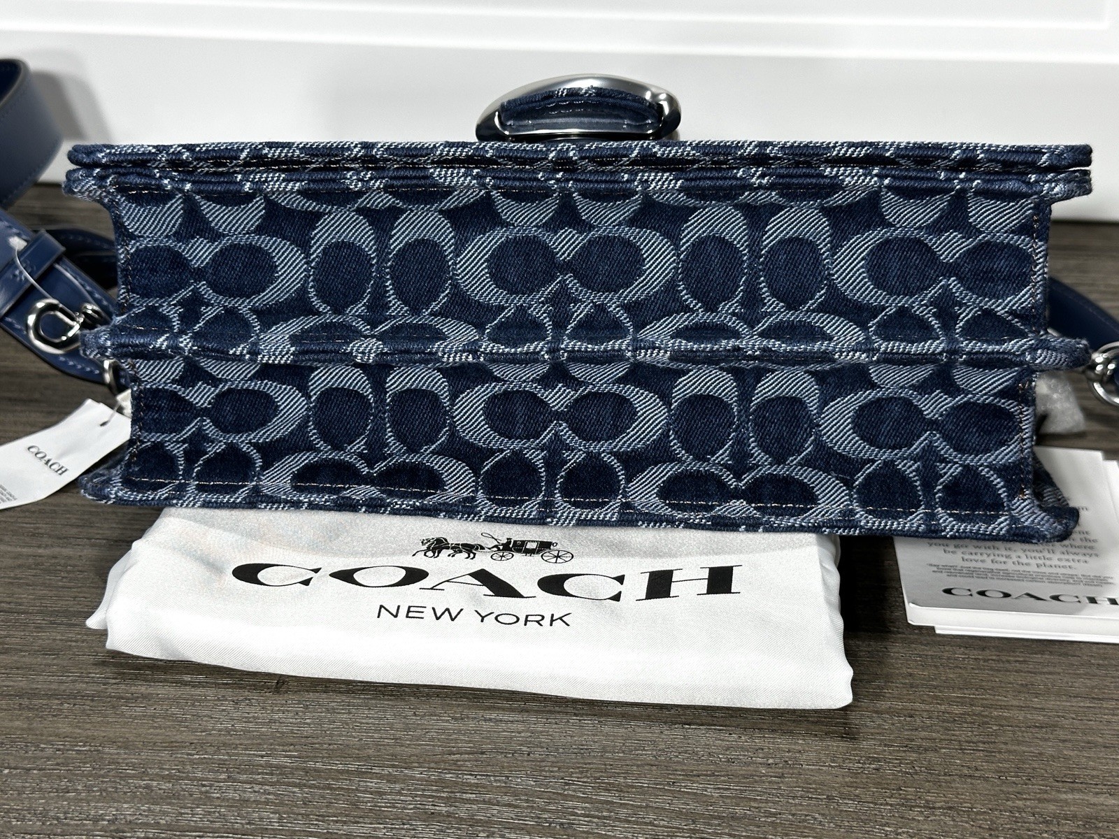 Coach Chain Tabby Shoulder Bag In Signature Denim CAN15