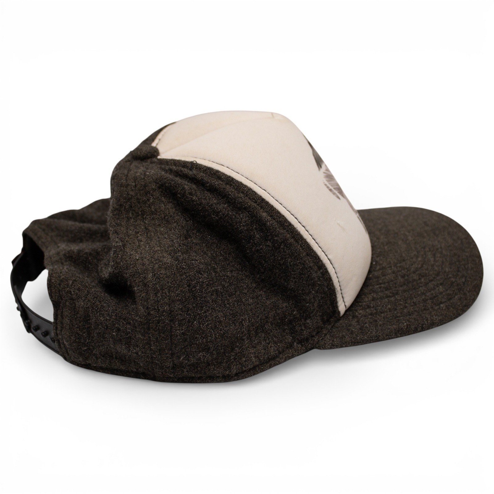 Pistil Buffalo Trucker Hat Unisex Brown Cream Wool Blend Snapback GOOD