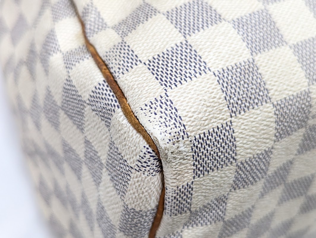 LOUIS VUITTON Damier Azur Speedy 30 White Hand Bag N41533 SP2048 Authentic LV