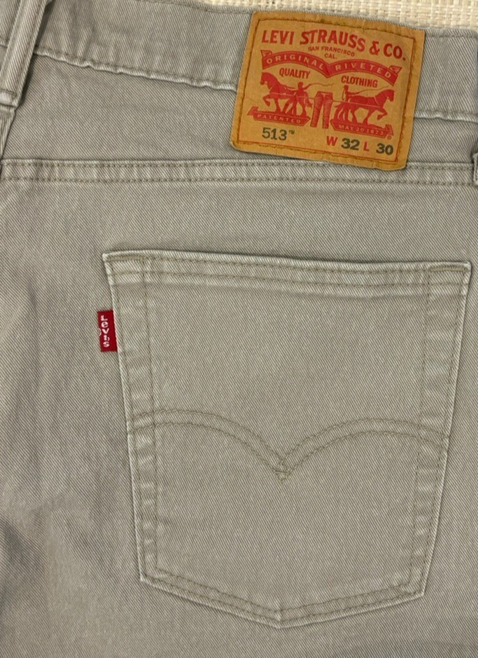 Levi’s 513 Slim Straight Jeans Stone/Tan Color Size 32×30