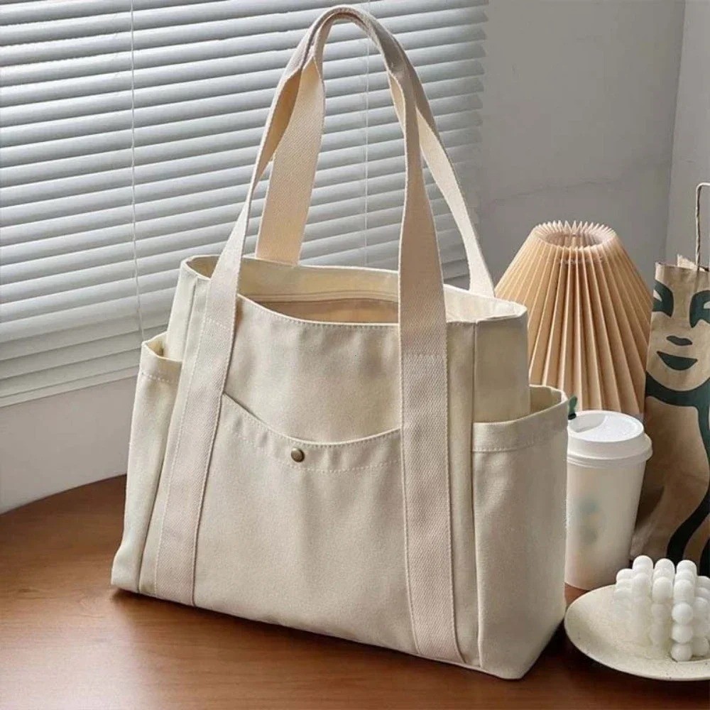 Stylish Large Canvas Tote Bag for Work, College & Daily Use – Women’s Shoulder