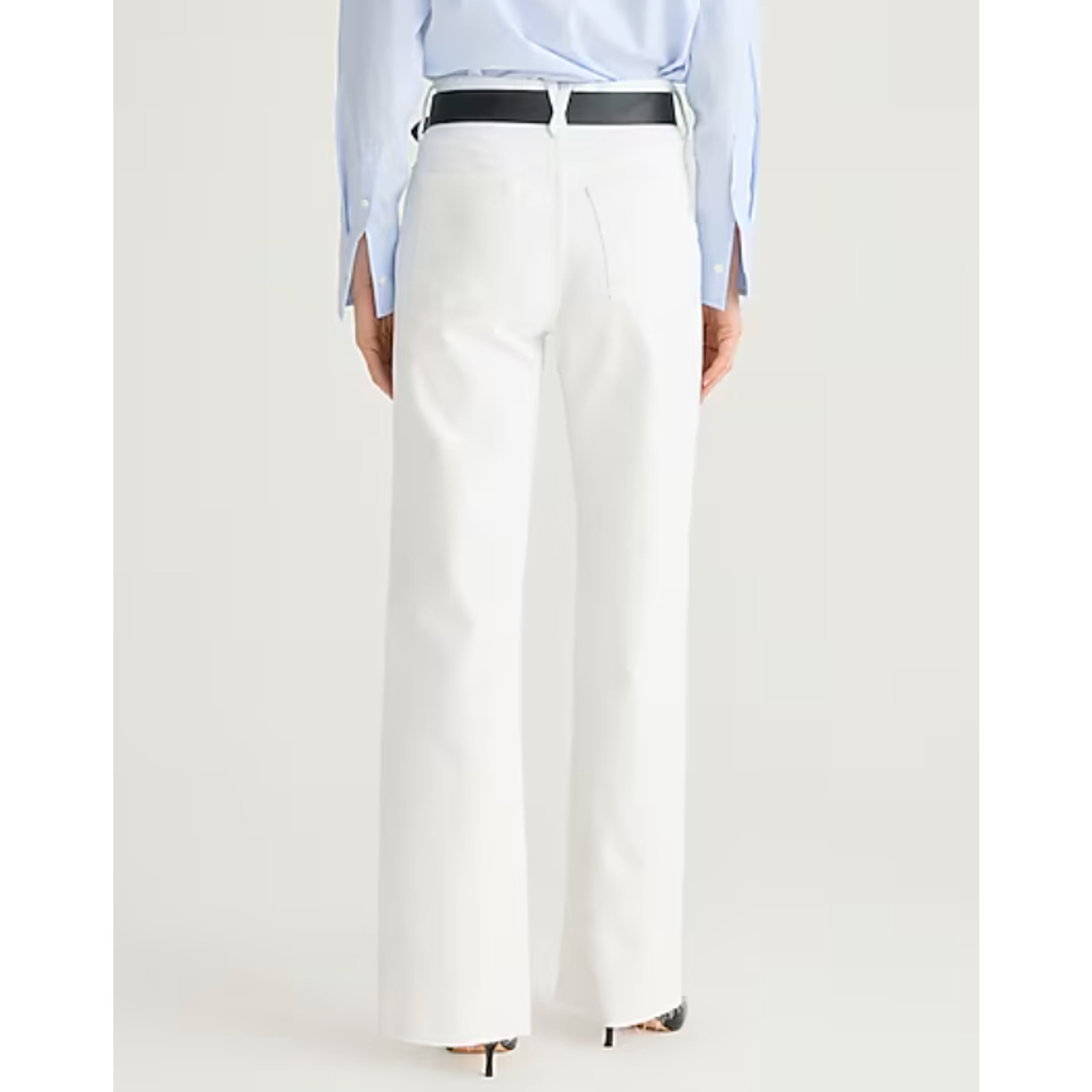 NWT J. Crew Full Length Slim Wide Leg Jeans 25 25P P25 White Denim BX823 J.Crew
