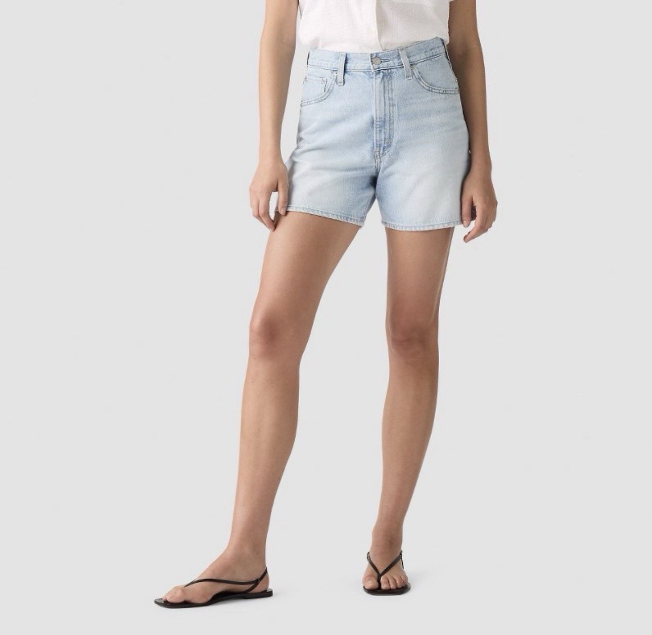 Levi Women Cinch Mid-Thigh Shorts Abraided Art Size 32