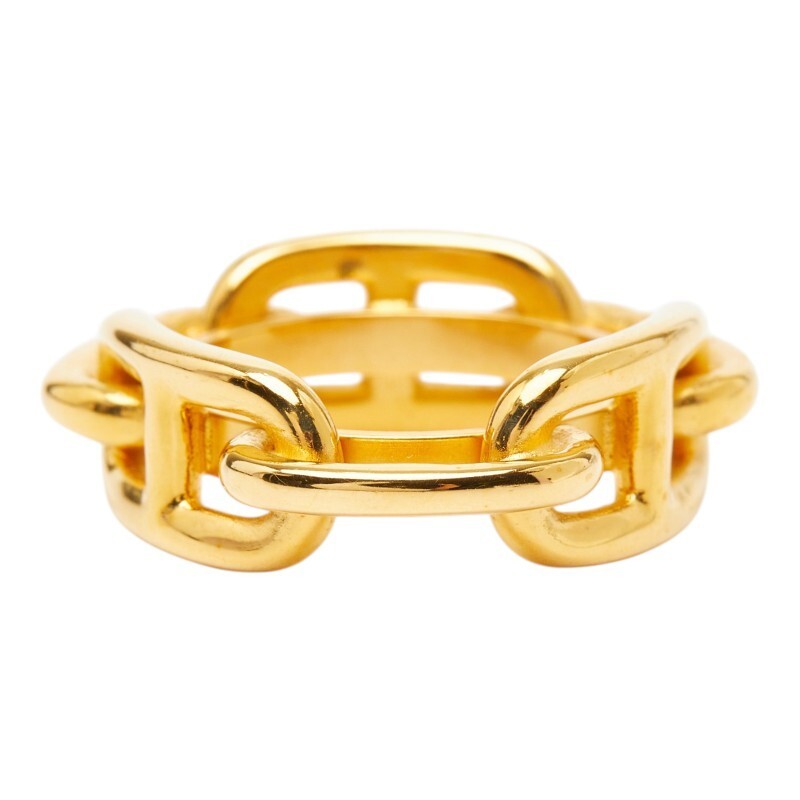 Hermes Sheen d’Ancre Scarf Ring Gold Plated Metal Ladies Accessory 29.5mmx32.0mm
