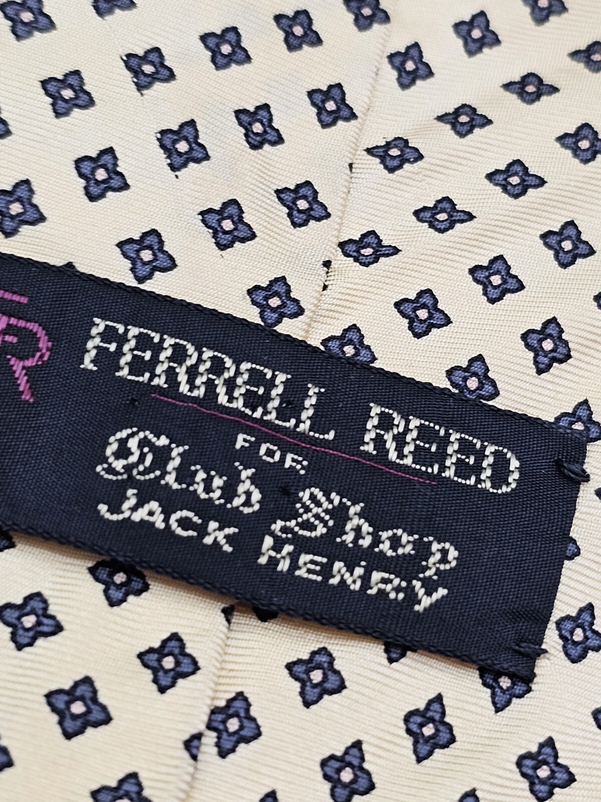 Ferrell Reed Men’s Tie For Club Shop Jack Henry 100% Silk Yellow With Floral…
