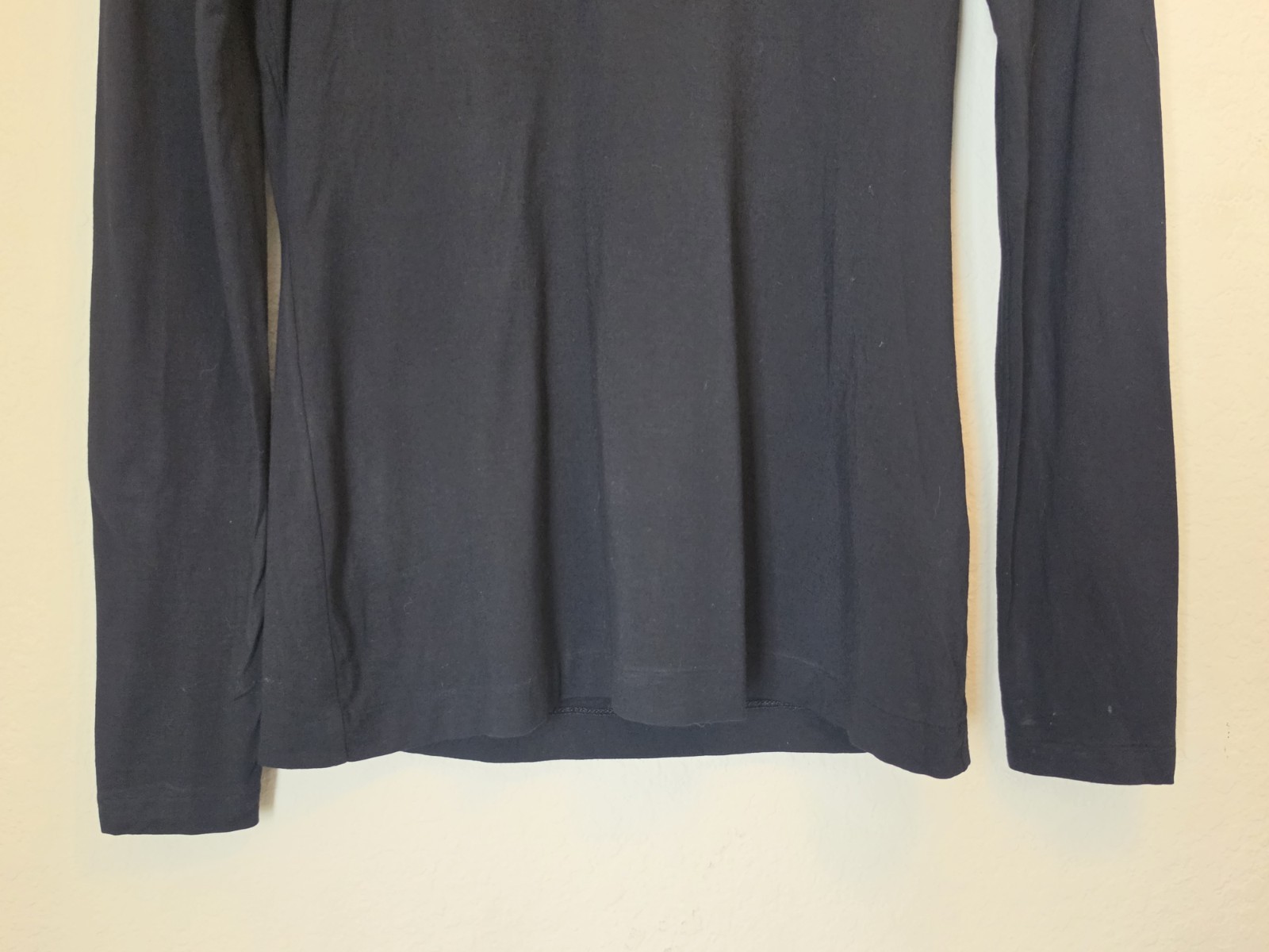 Banana Republic Drape Neck Top Womens Size Small Black Minimalist Corporate Chic