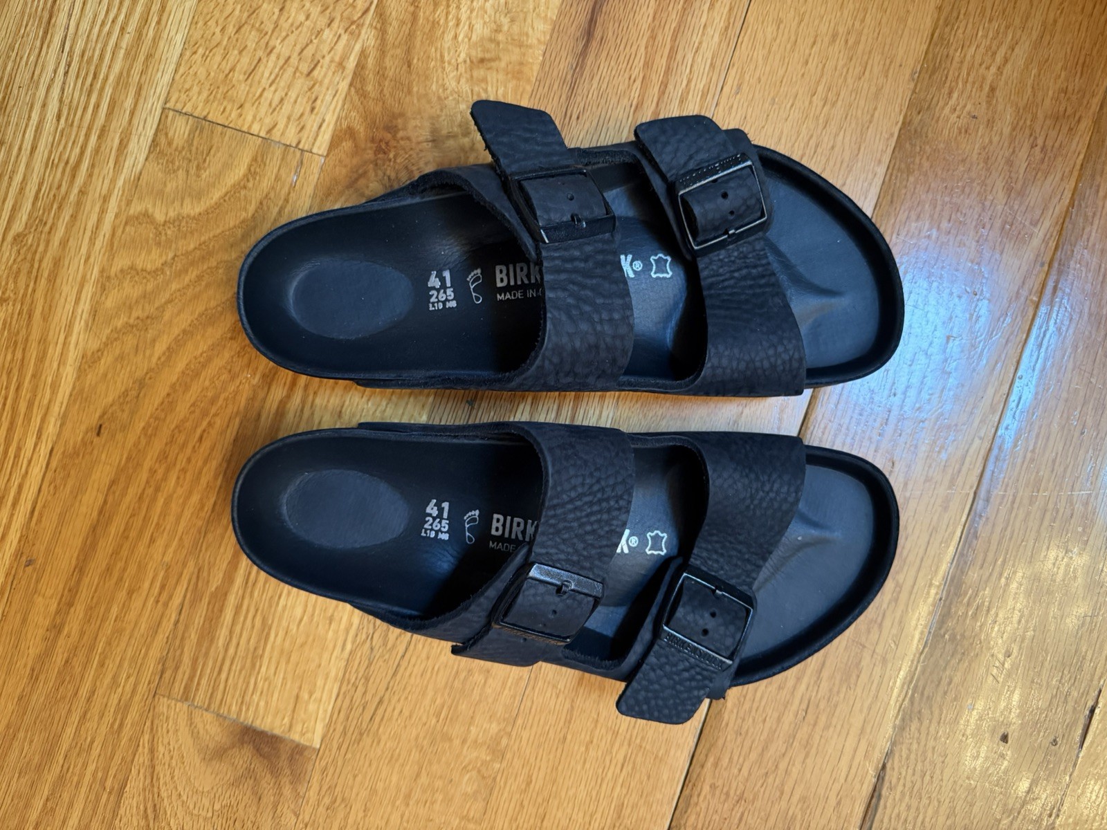 Birkenstock New without Box Arizona Black Natural Leather Exquisite size 41