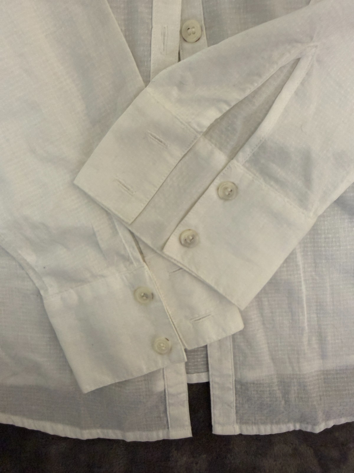 Sundance Blouse Womens 6 White Cotton Button Up Long Sleeve Pockets Semi Sheer