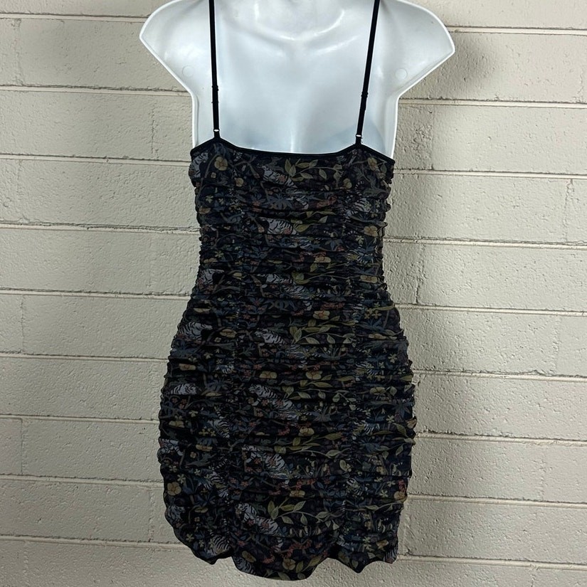 Urban Outfitters Tegan Mesh Ruched Bodycon Mini Dress size M NWT