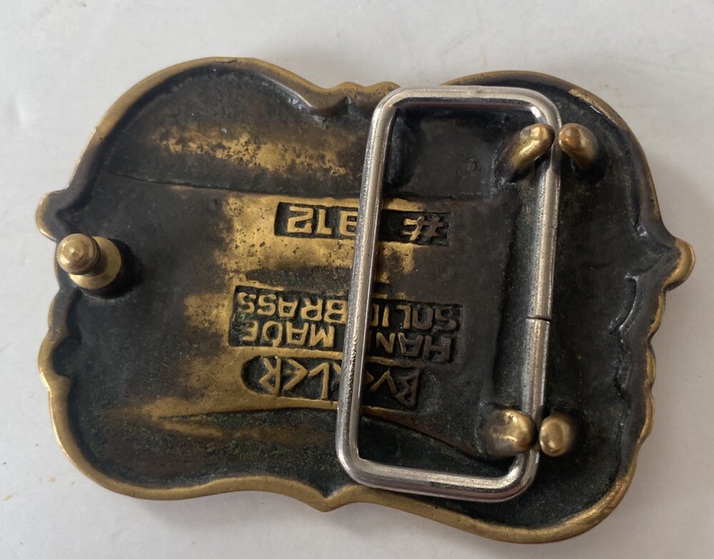 Vintage ~ Heidelburg ~ Hand Made Buckler ~ Soild Brass Belt Buckle ~ # 312