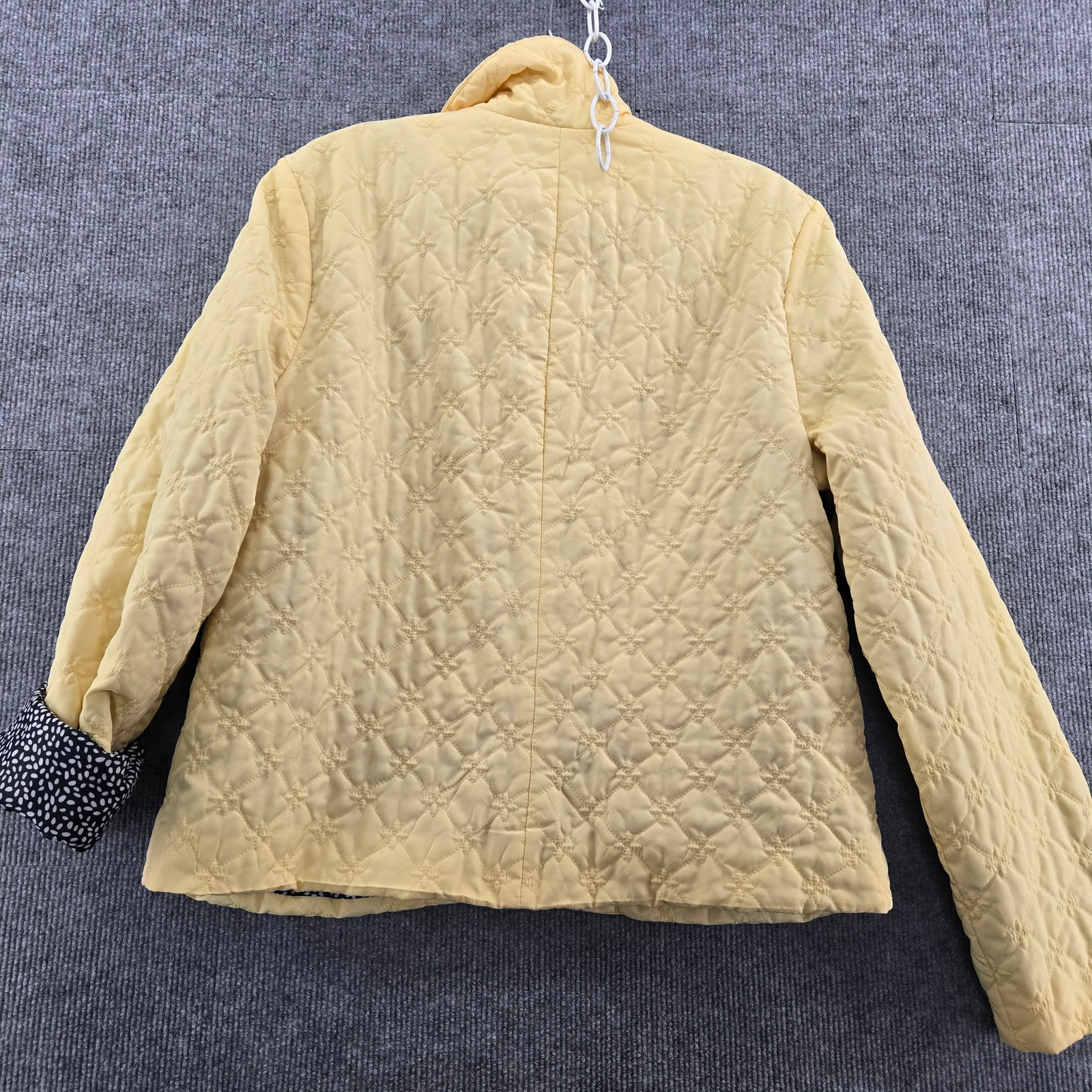 Croft & Barrow Yellow Quilted Button Front Jacket Size M