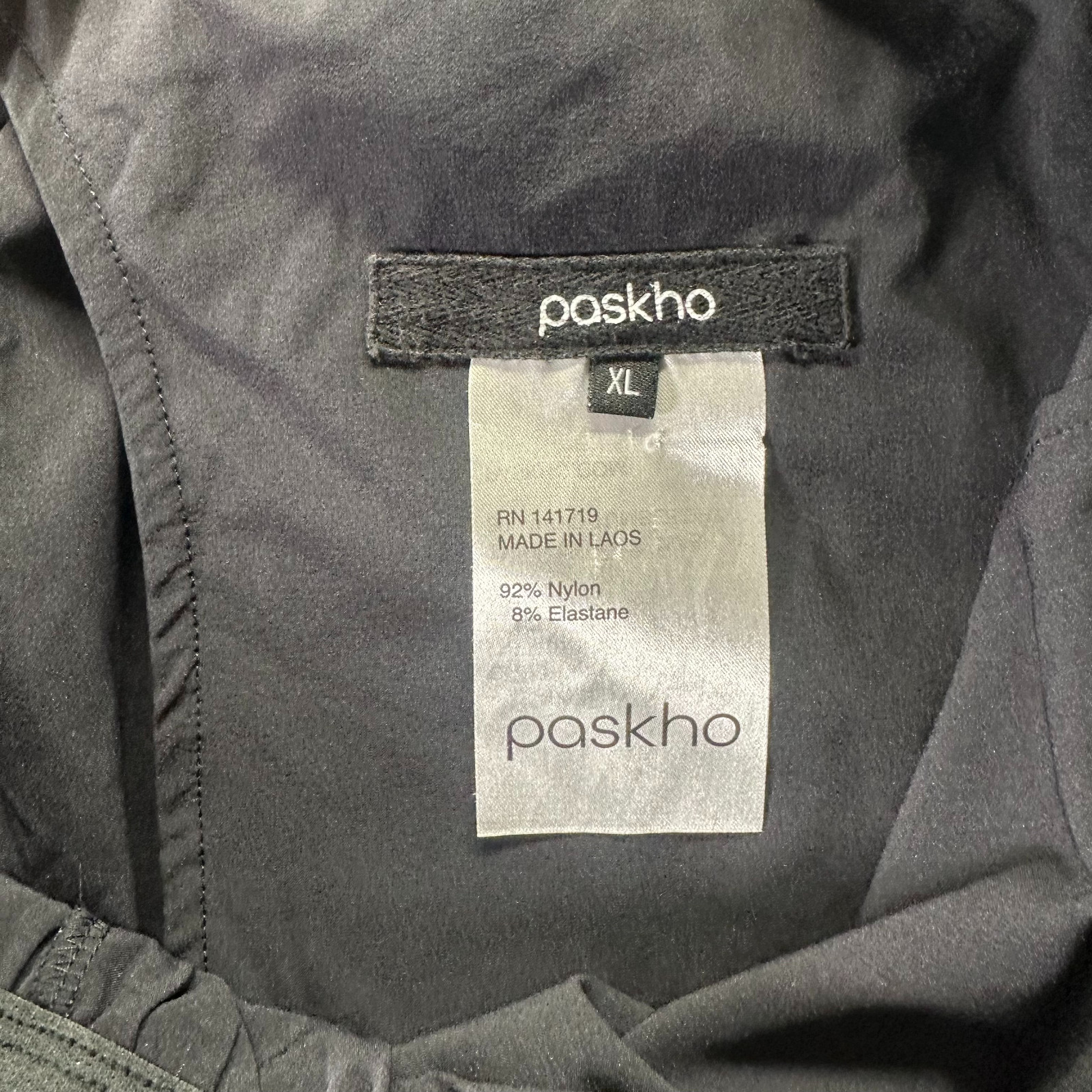 Paskho Pant Mens XL Black Nylon Windbreaker Straight Hiking Gorpcore Stretch
