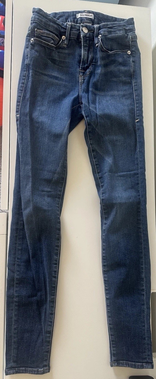 Good American Women’s Blue Medium Wash Skinny Slim Denim Jeans