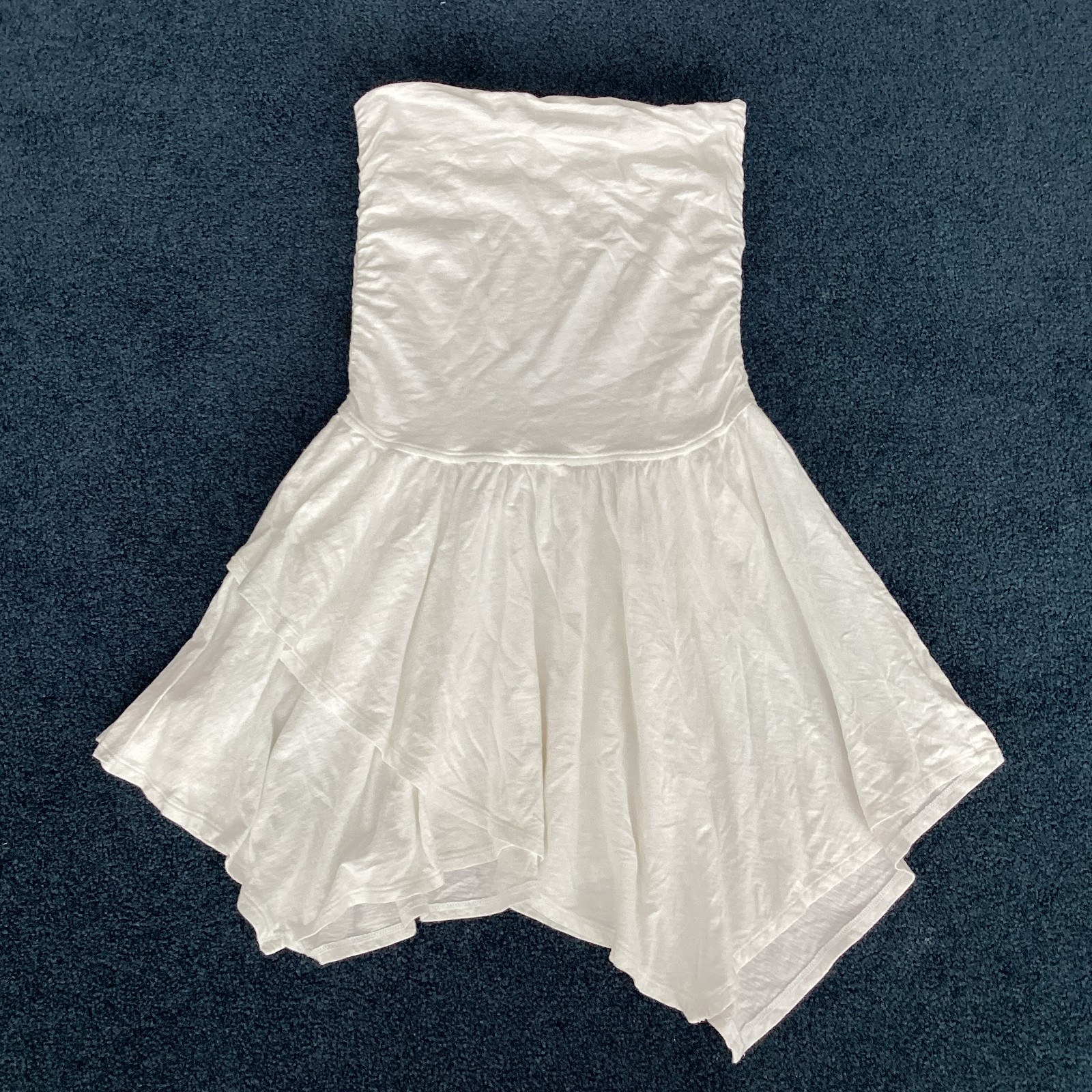 Aerie Off-White Strapless Scarf Skirt Mini Dress – Medium