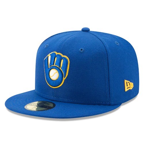 New era Milwaukee Brewers Blue Fitted Hat MLB 2017 Alt Kids Youth Boys Cap