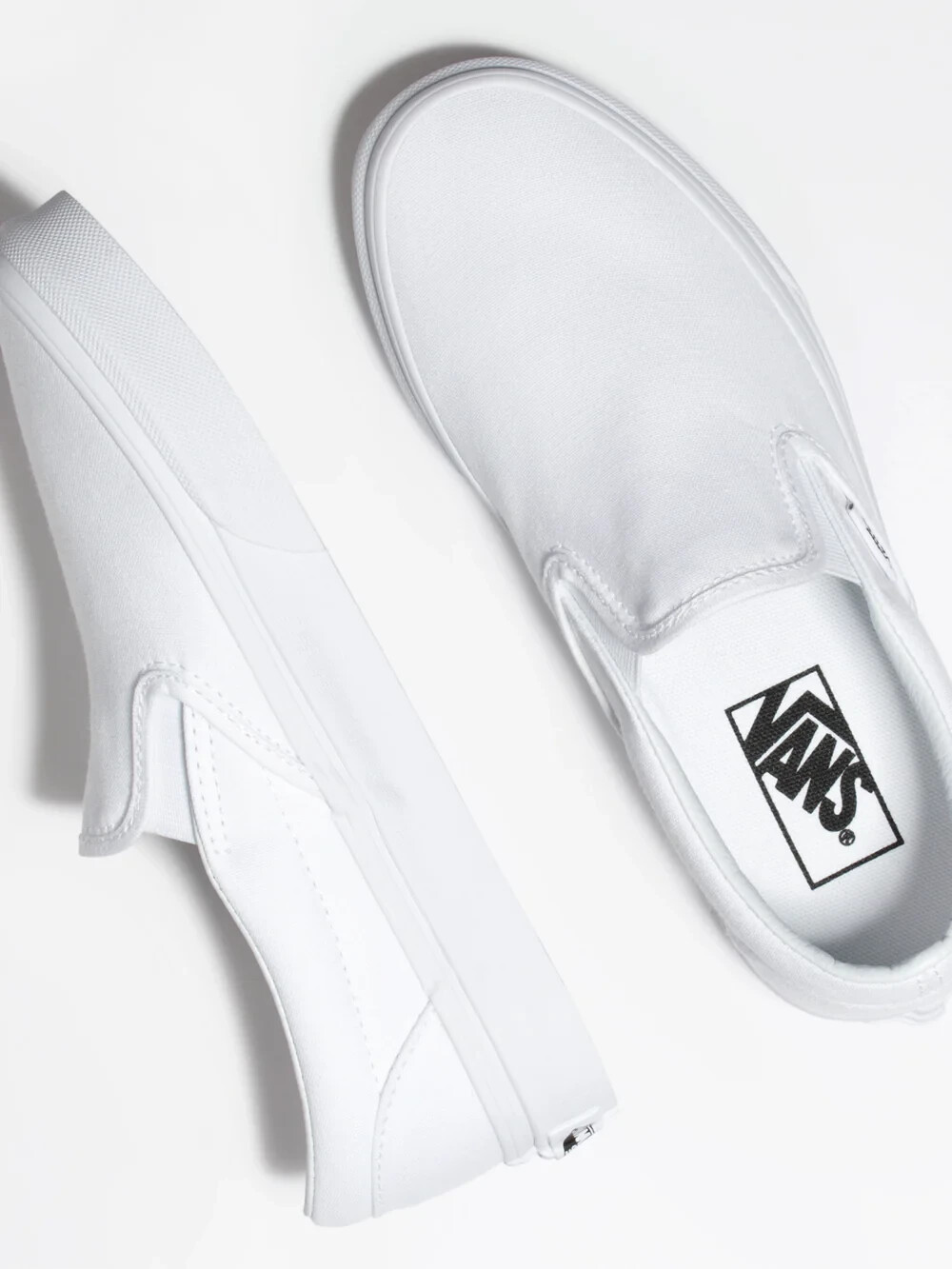 Vans Classic Slip-On Canvas Sneakers True White, Fast Shipping
