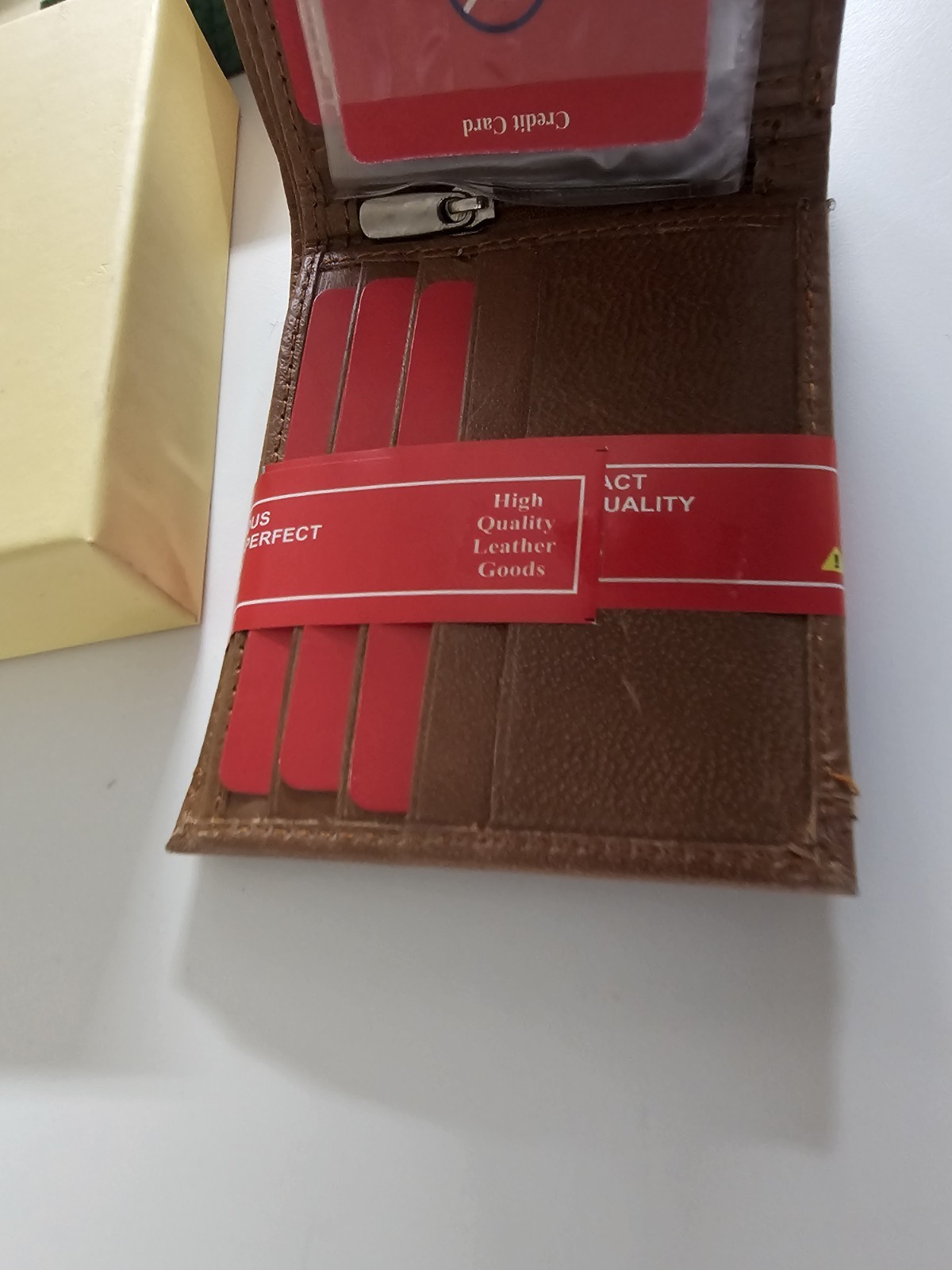 Mens Premium Leather Wallet Bifold Cavelio Lt Brown RFID Genuine Card NEW A1