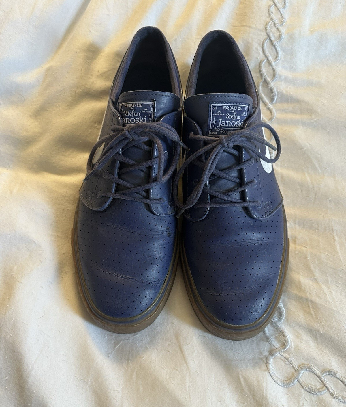 Nike Stefan Janoski Men’s Low Top Lace Up Sneakers Blue/White Rubber Sole