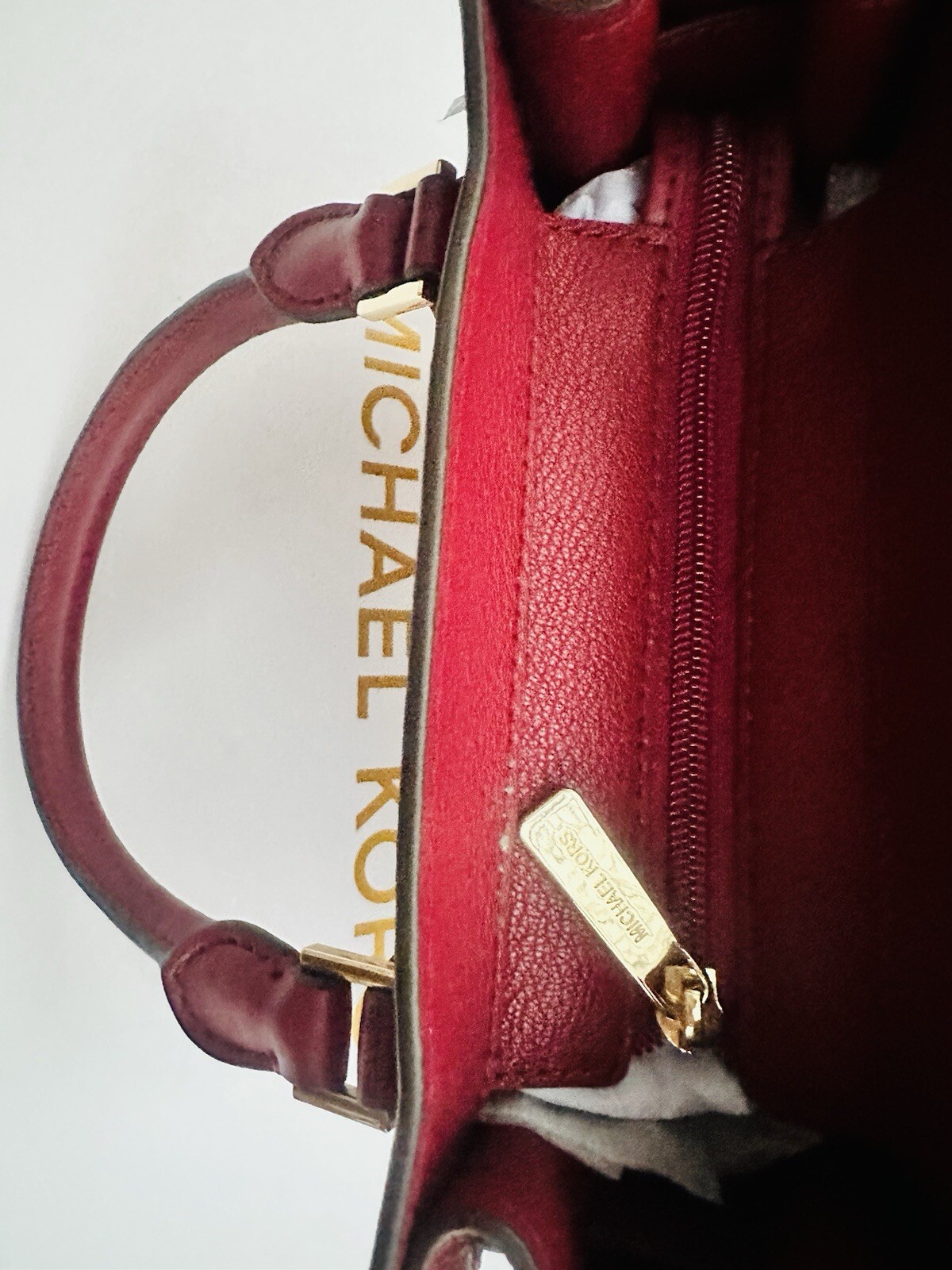 Michael Kors Hamilton Small Satchel Leather Crossbody Bag Mulberry