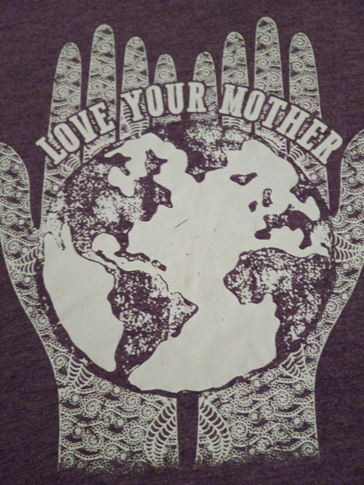 Women’s Medium Modern Lux Blue Love Your Mother Earth Graphic T Shirt