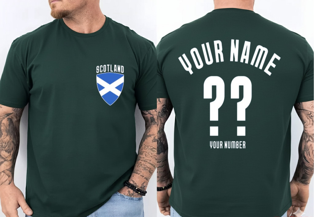 Scotland Personalized World Cup 2026 Double Sided Name Number Gifts Fan T-Shirt