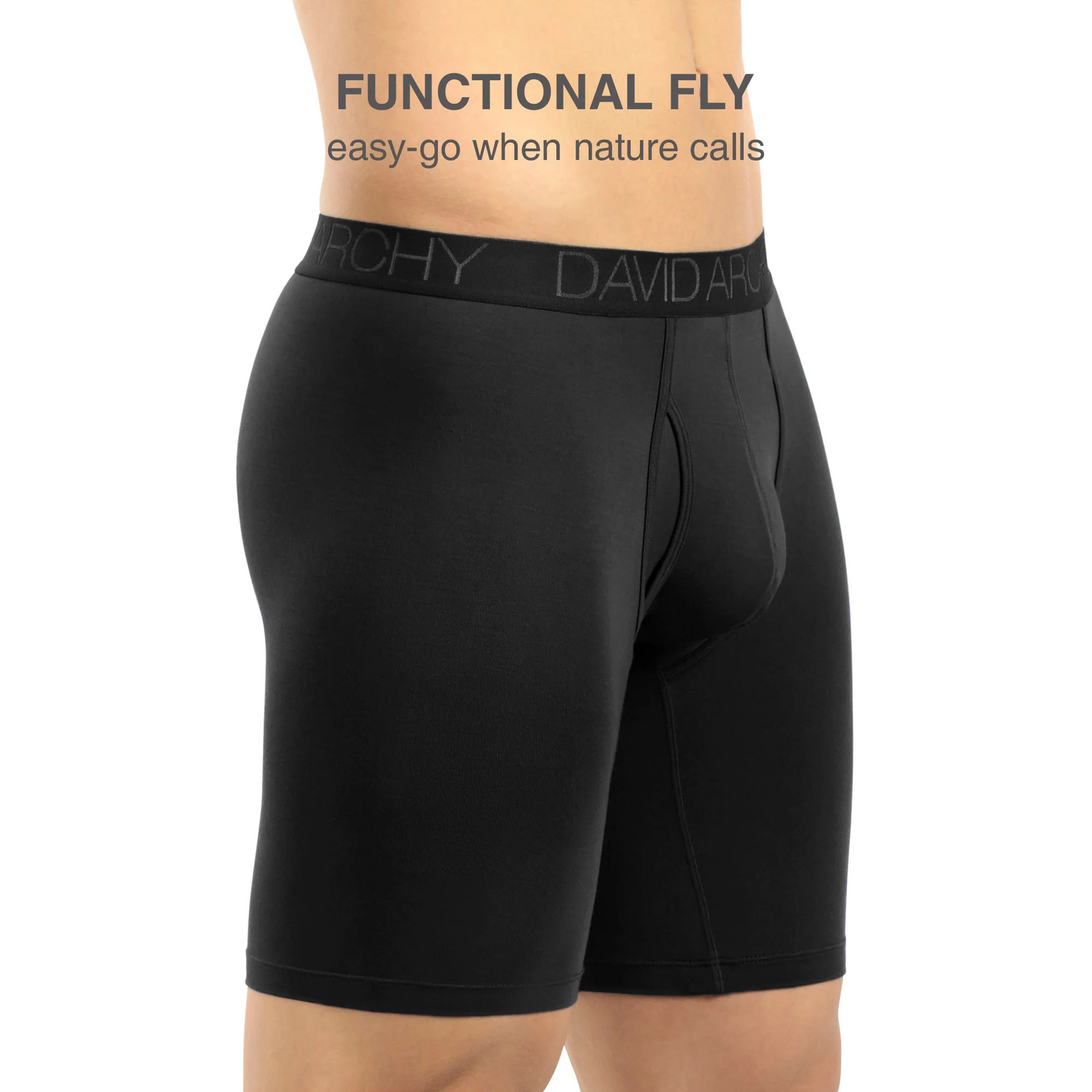 4 Pack Men’s Breathable Bamboo Rayon Boxer Briefs with Fly